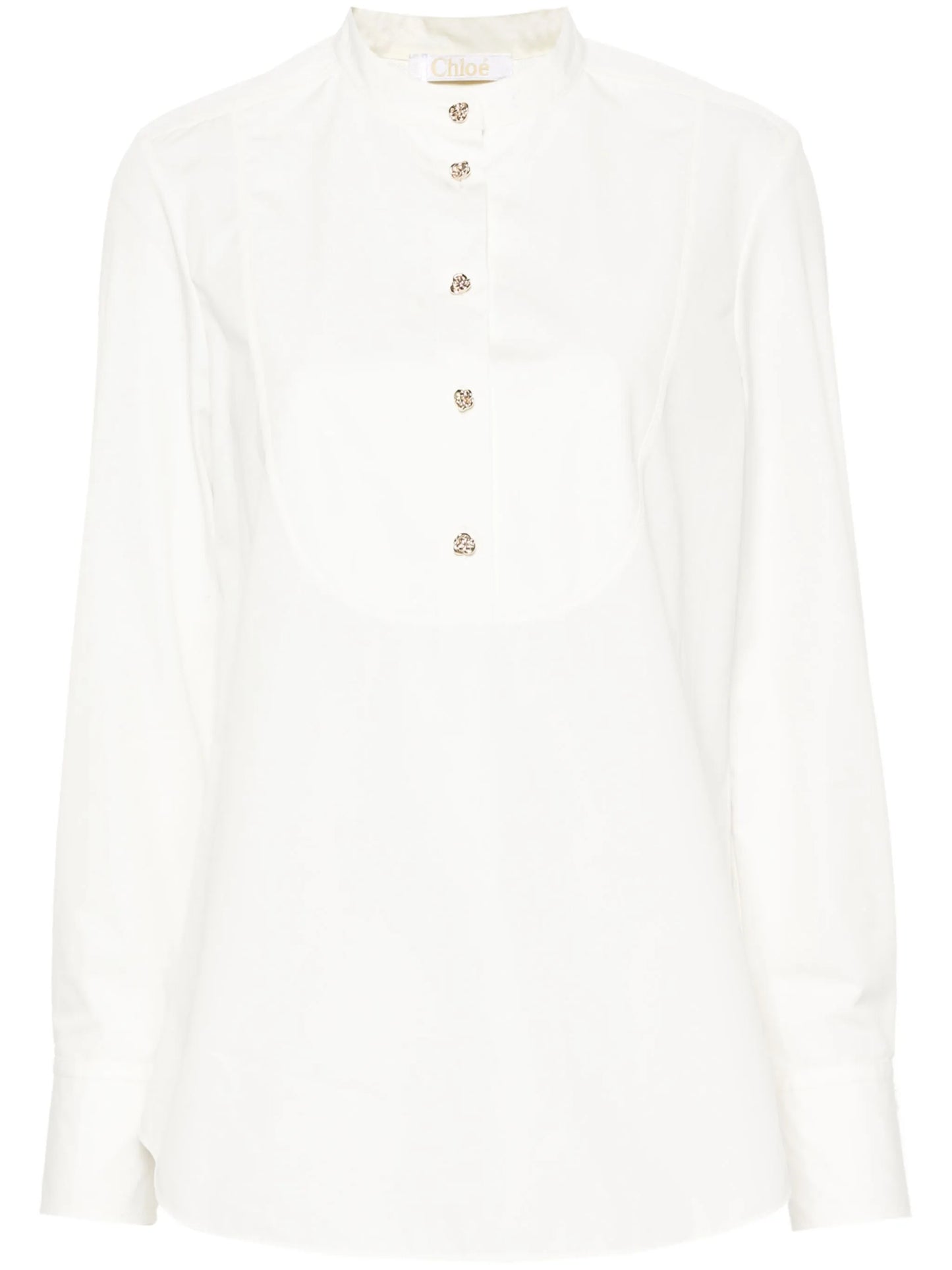 sculpted-buttons cotton shirt