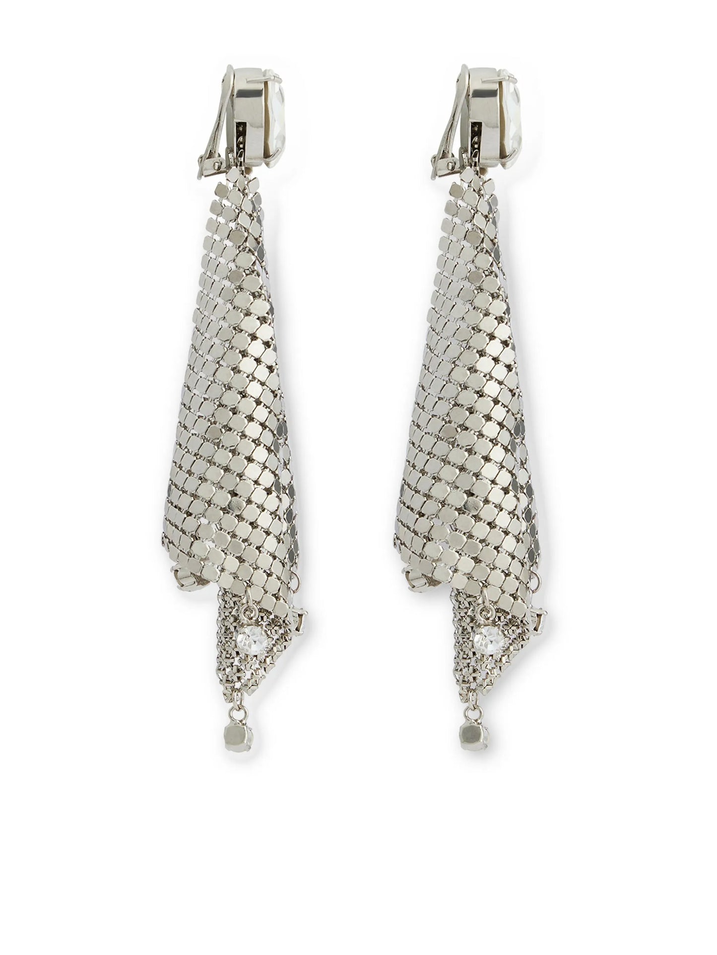 crystal-embellished chainmail drop earrings