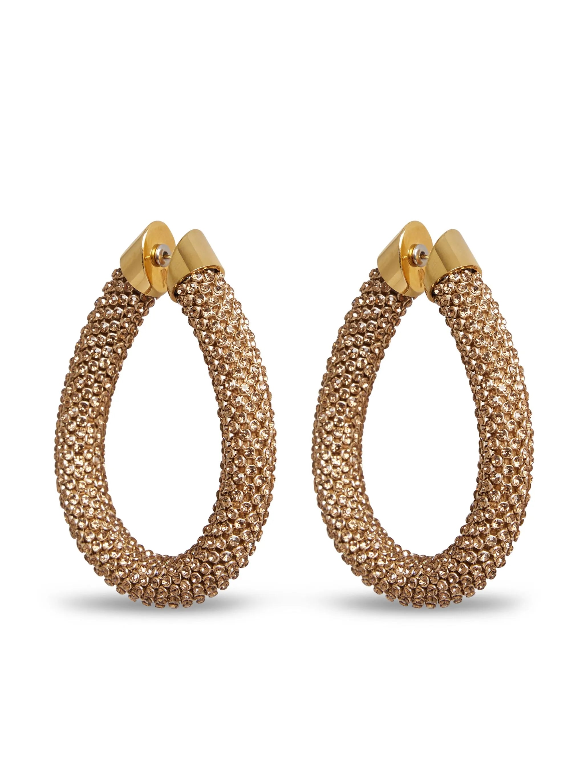 Gold Pixel chainmail earrings