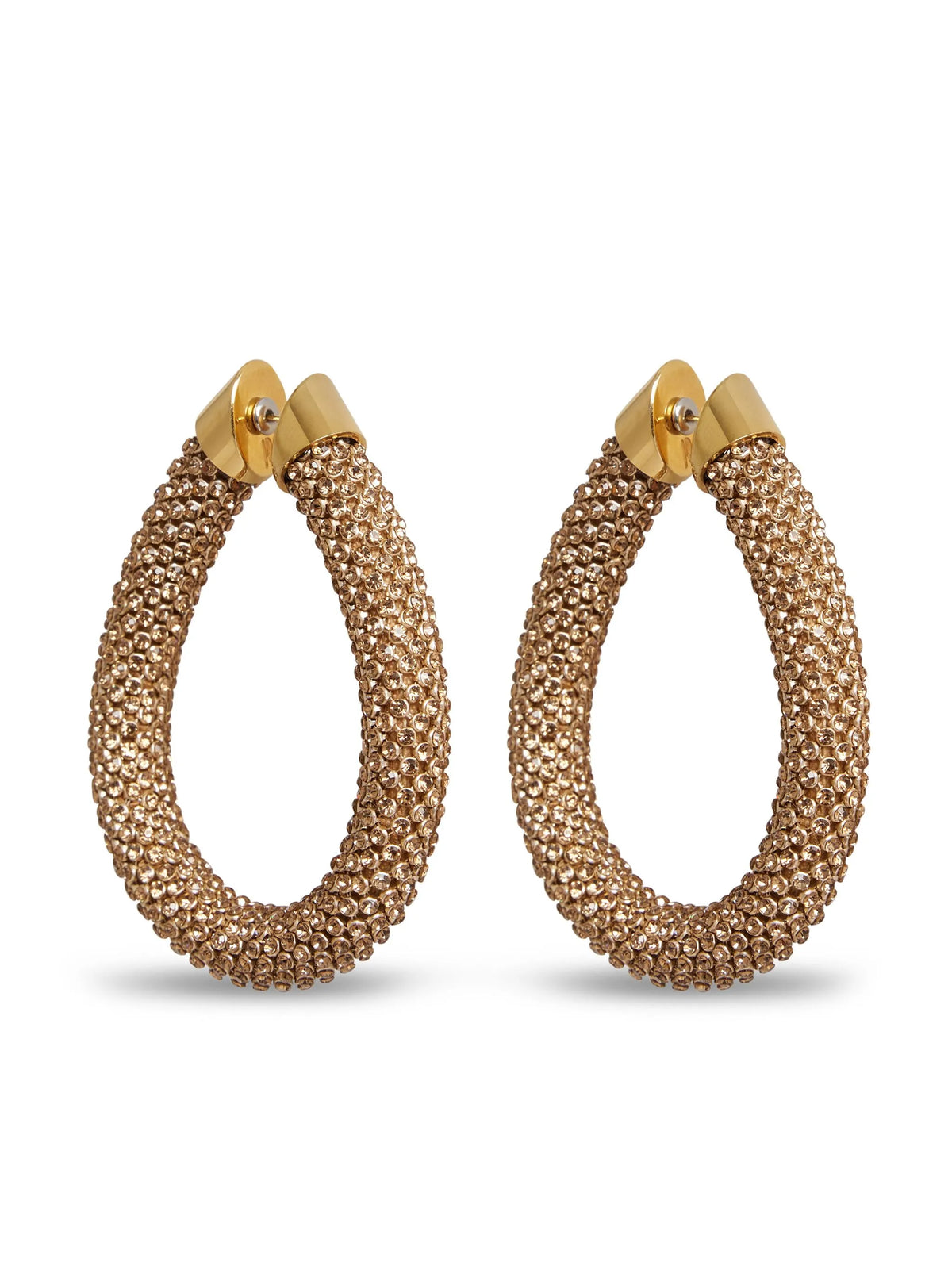 Gold Pixel chainmail earrings
