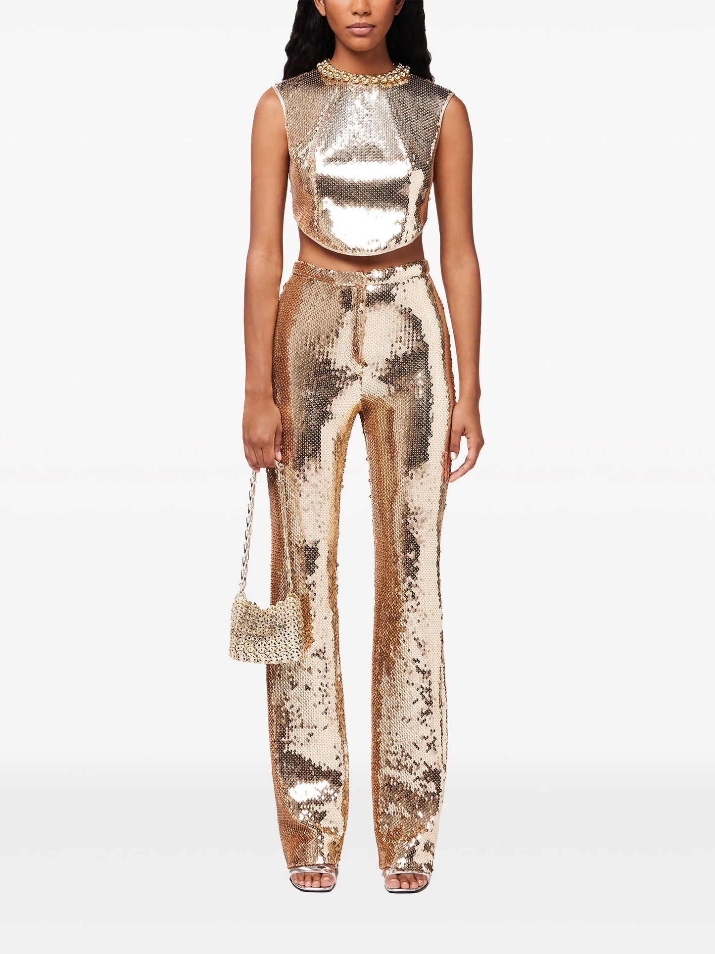 sequin-embellished crop top