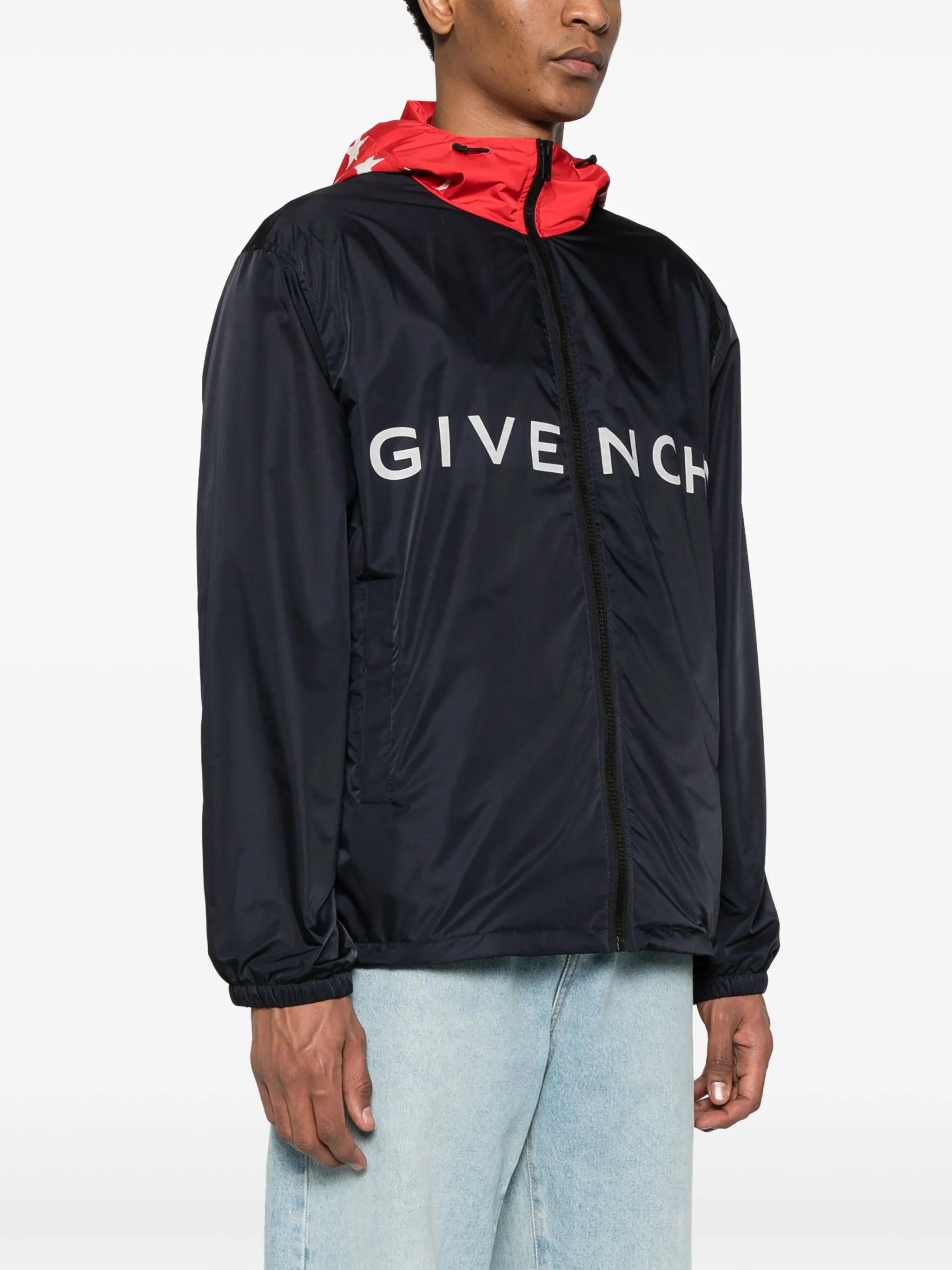 logo-print hooded jacket
