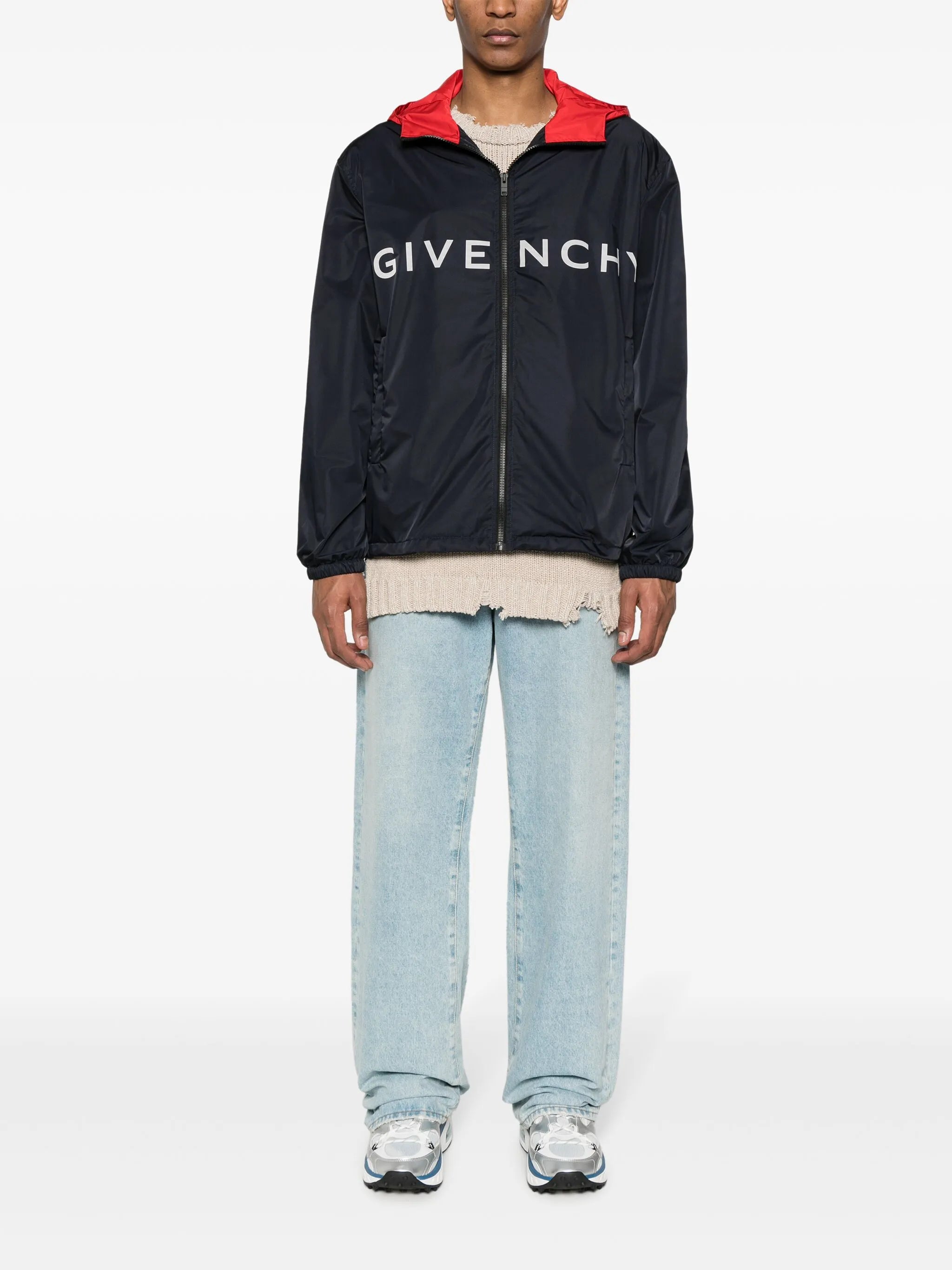 logo-print hooded jacket