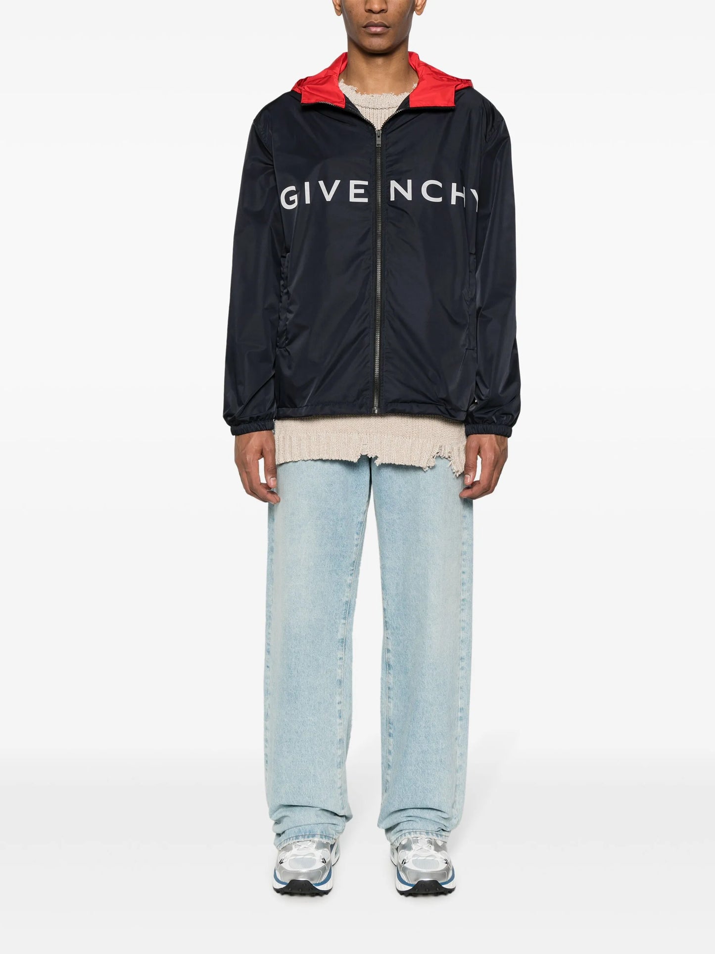 logo-print hooded jacket