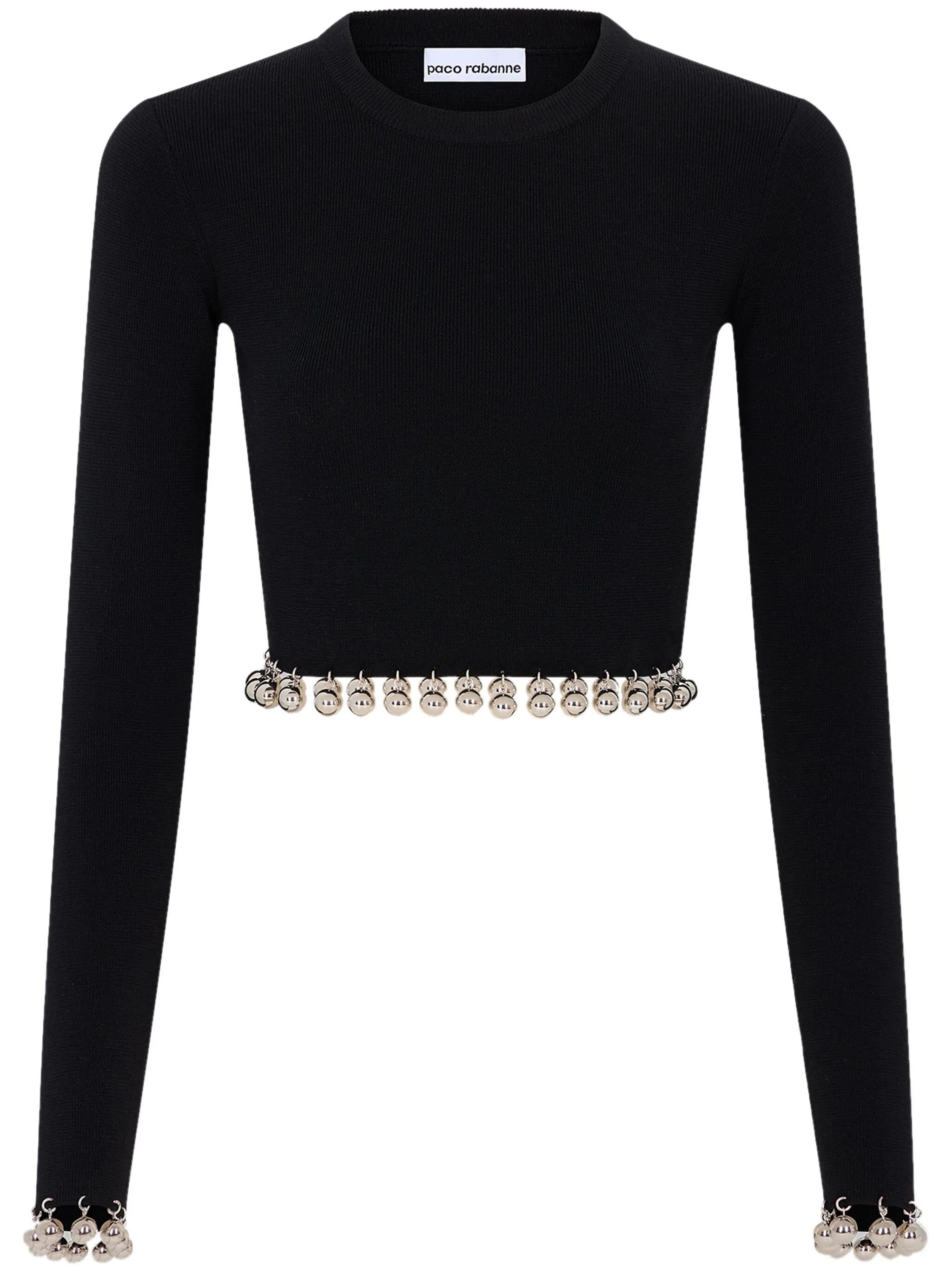 bead-detail wool jumper