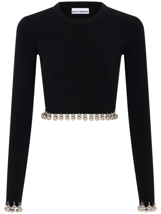 bead-detail wool jumper