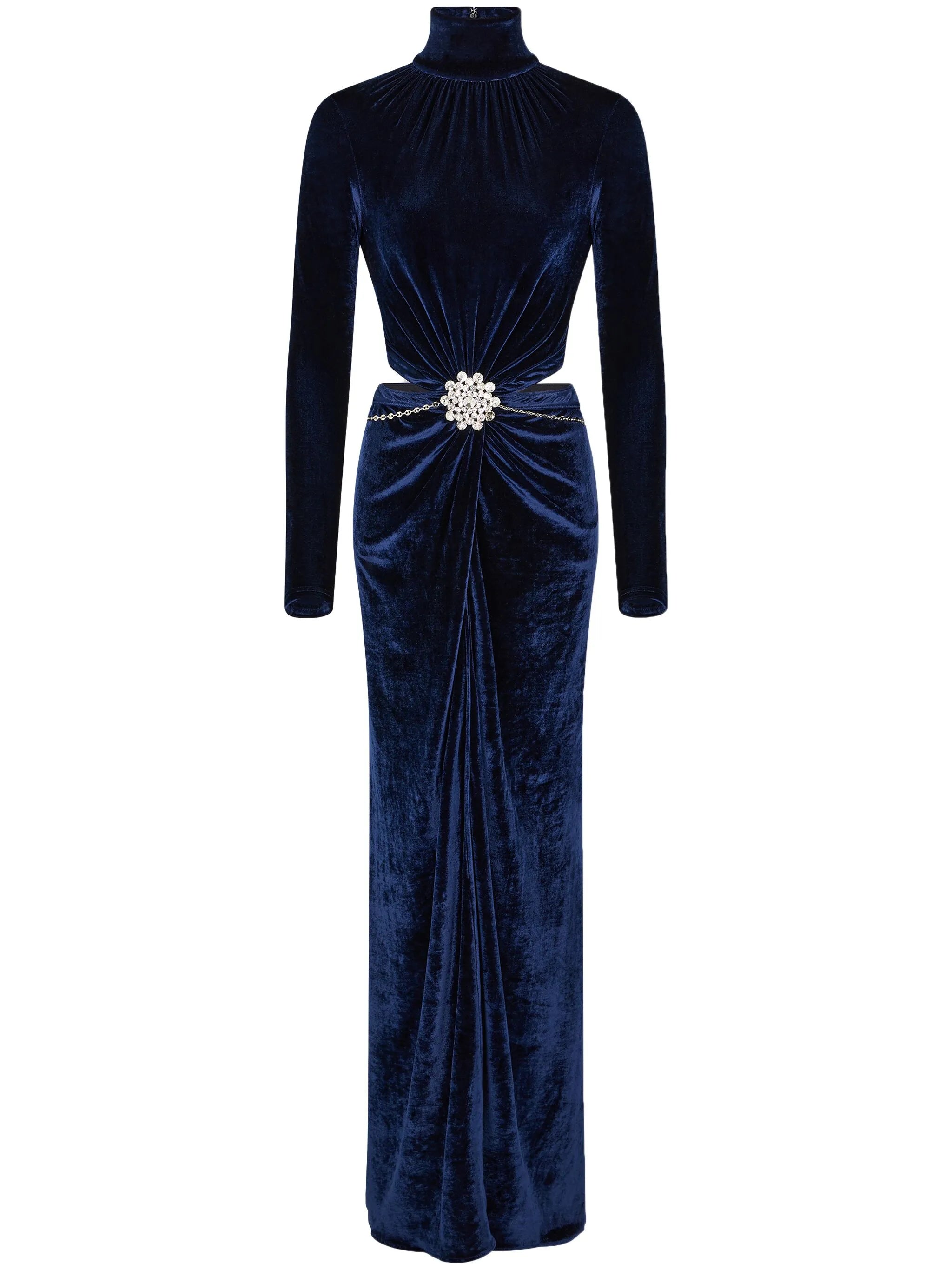 embellished velvet maxi dress