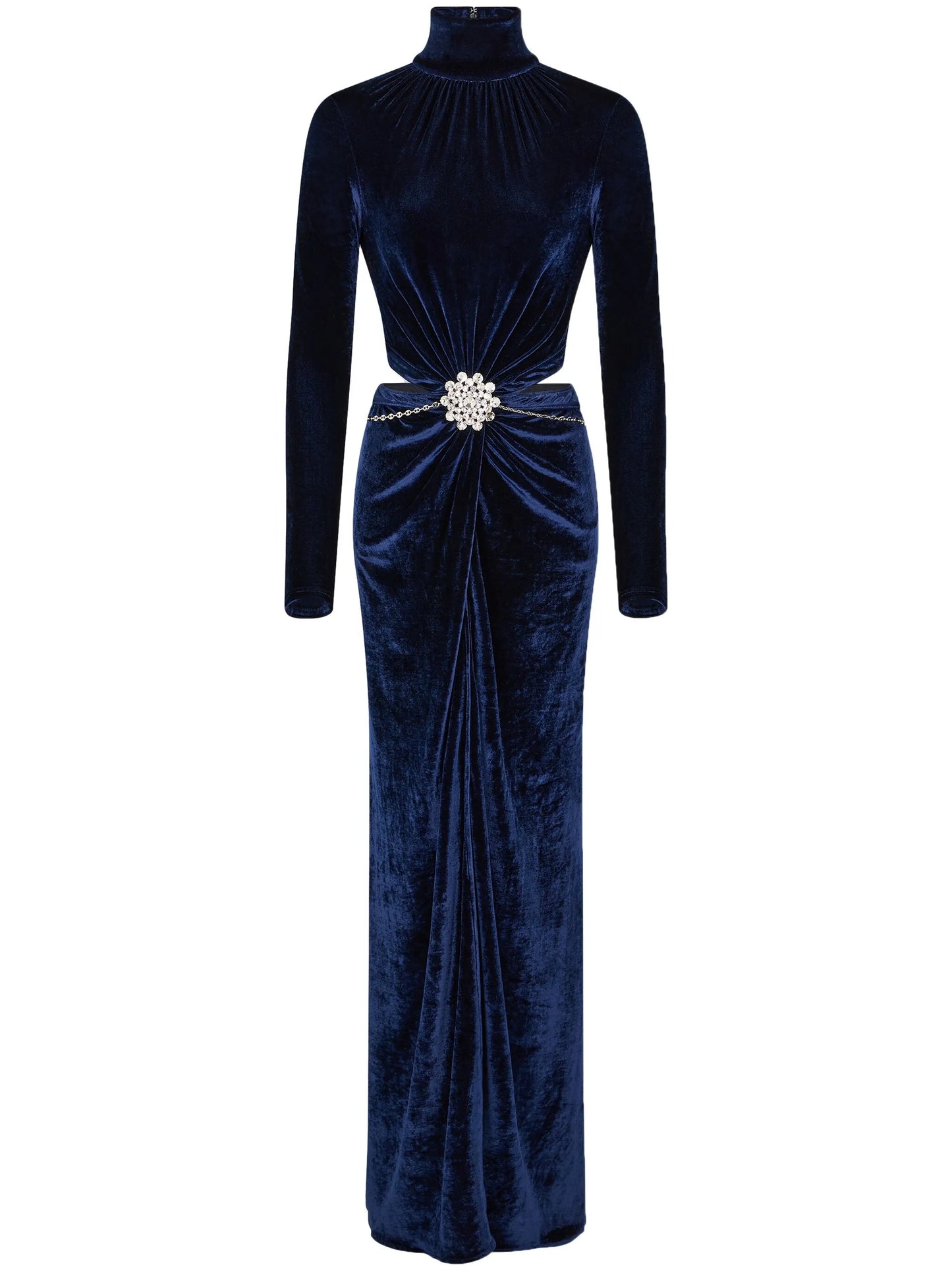 embellished velvet maxi dress