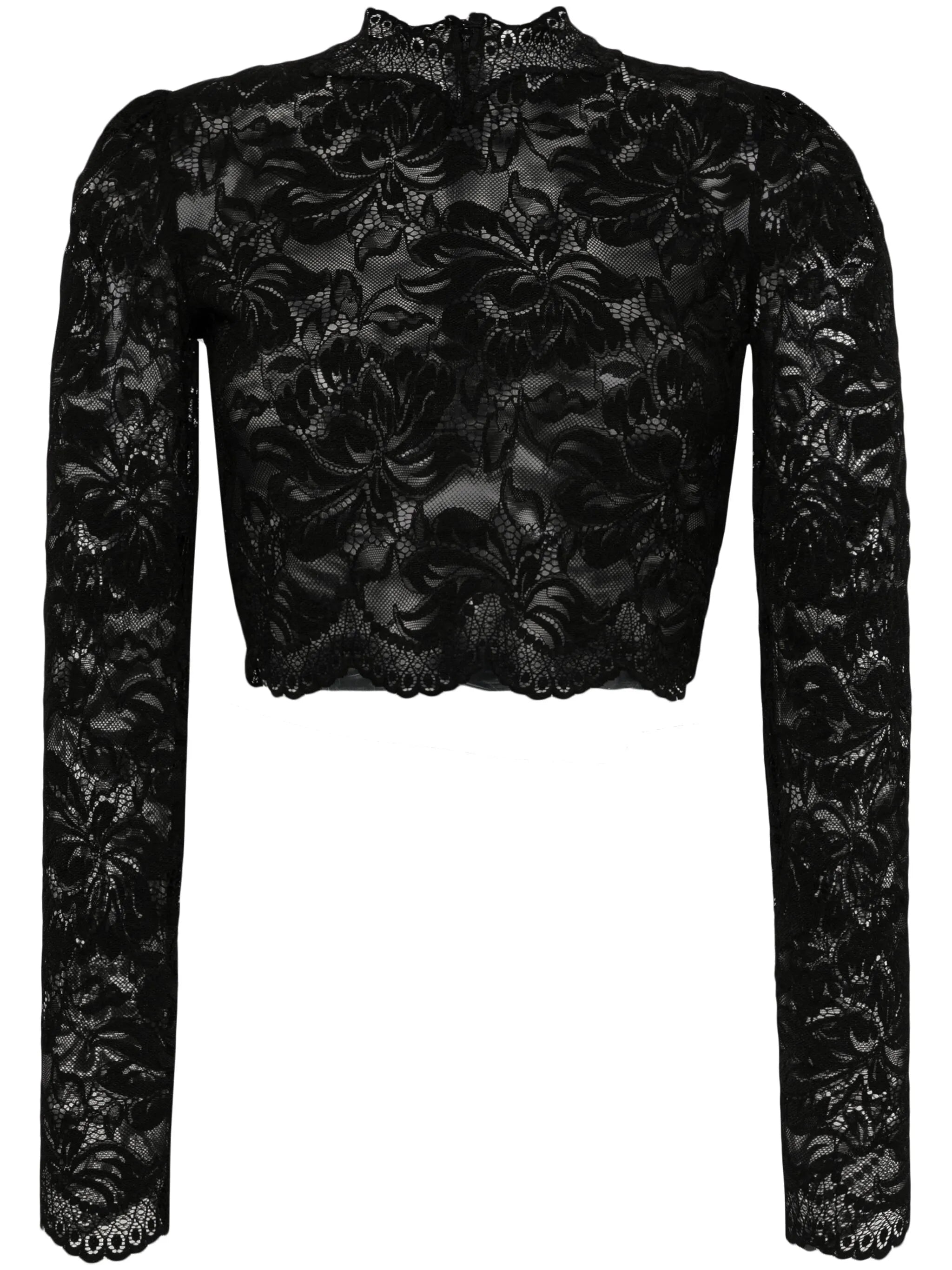 floral-lace crop top
