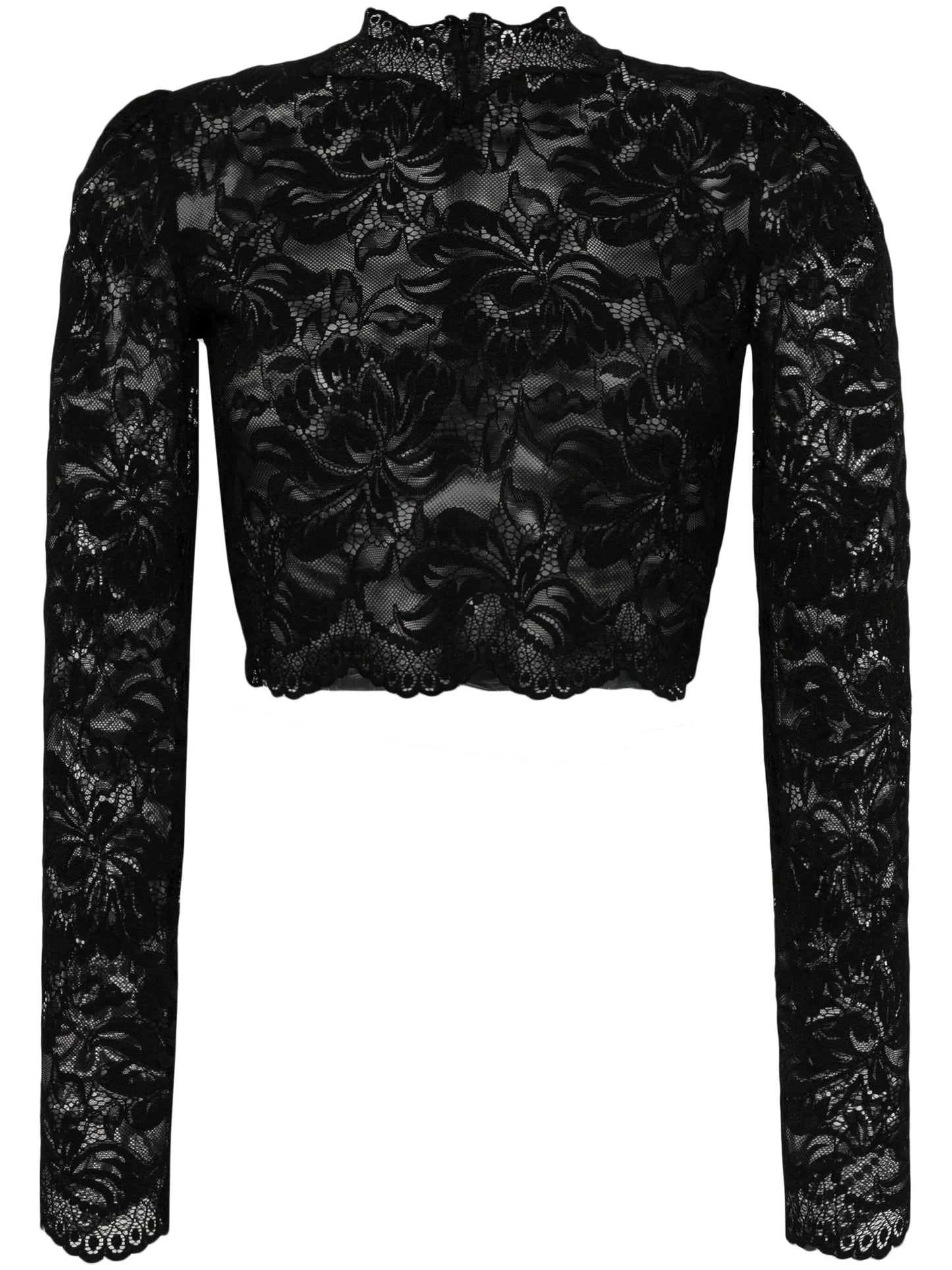 floral-lace crop top