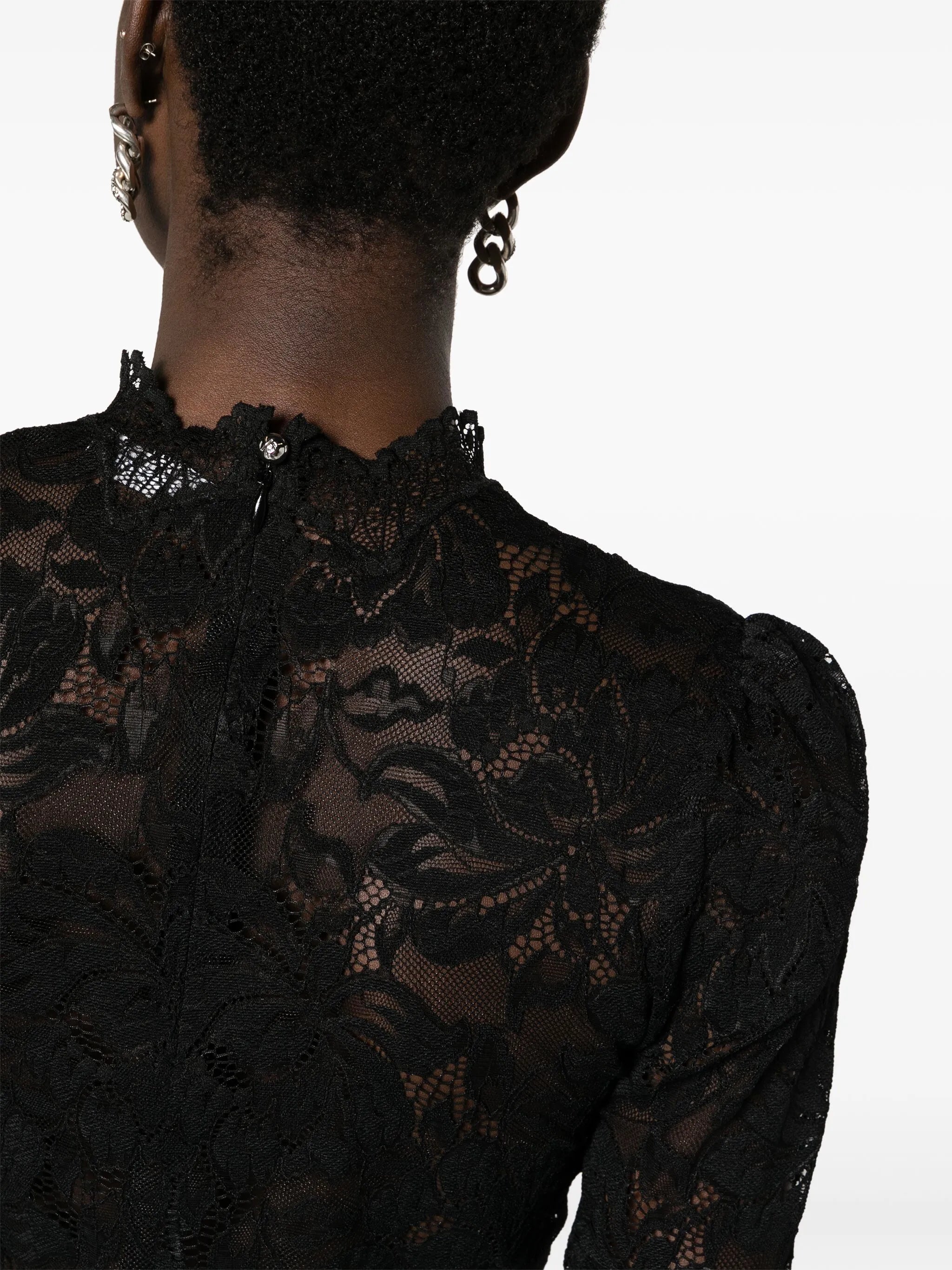 floral-lace crop top