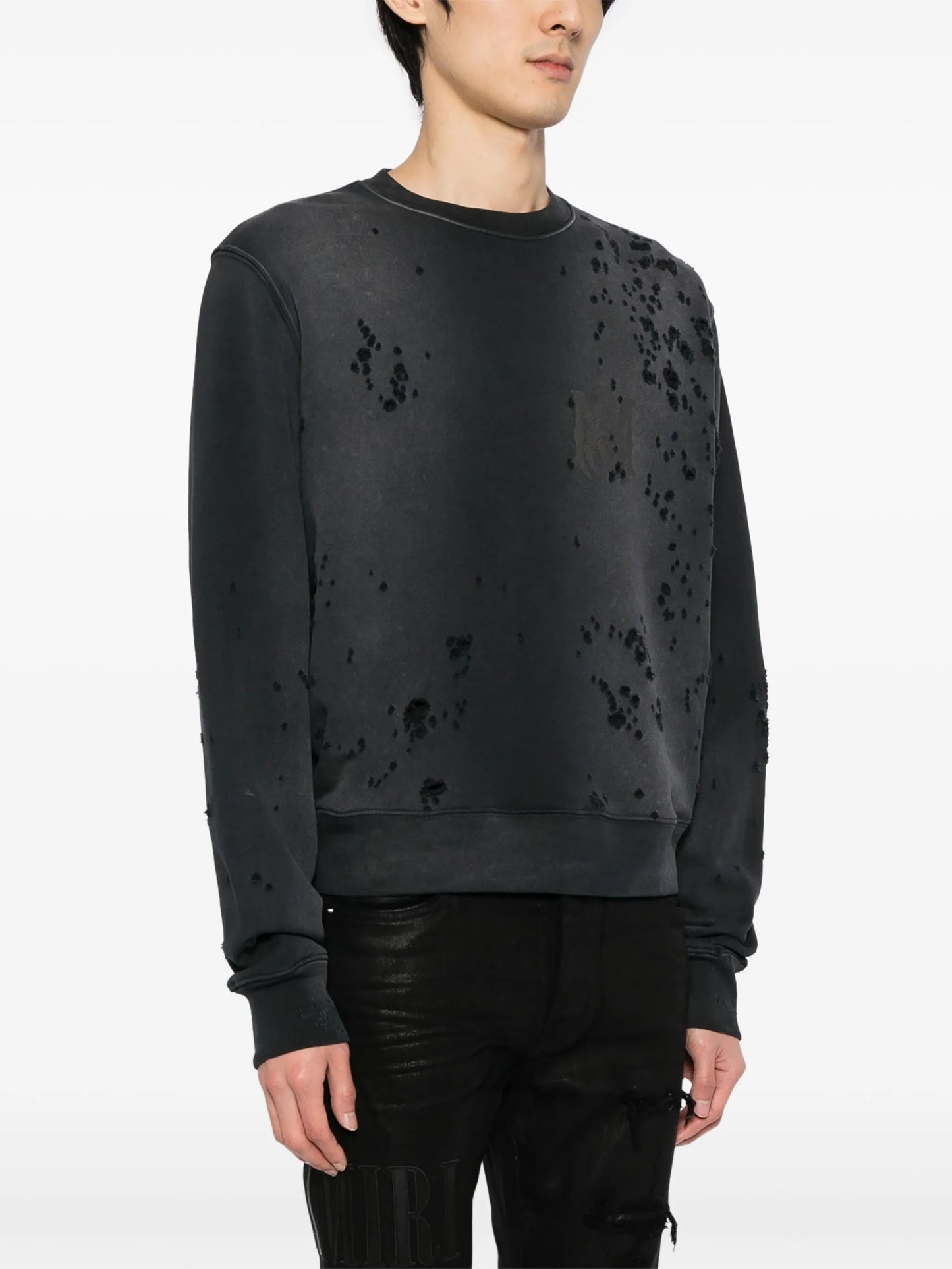 distressed-effect cotton sweatshirt
