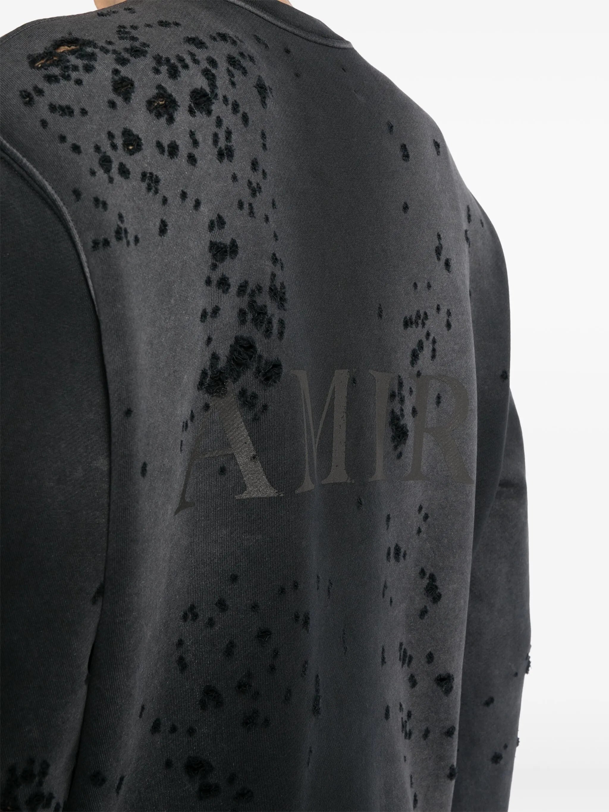 distressed-effect cotton sweatshirt