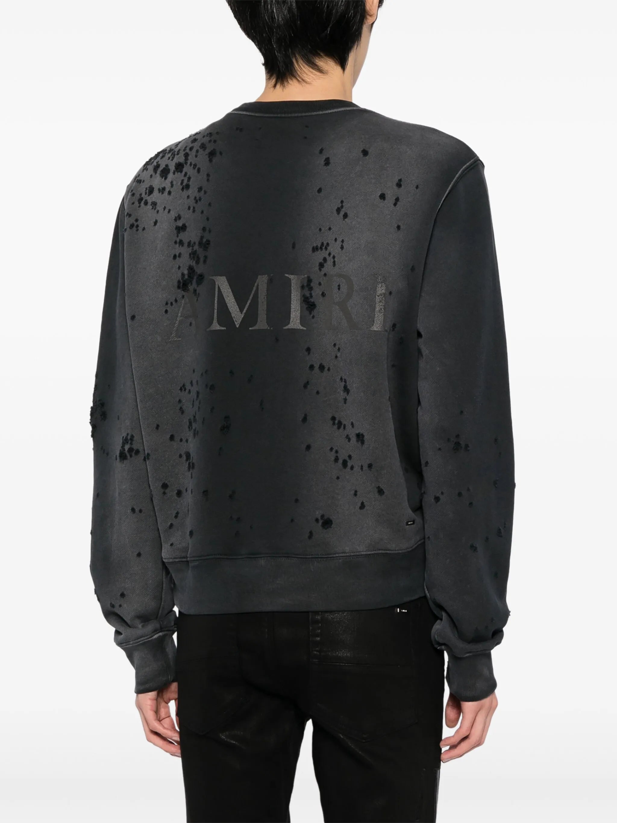 distressed-effect cotton sweatshirt