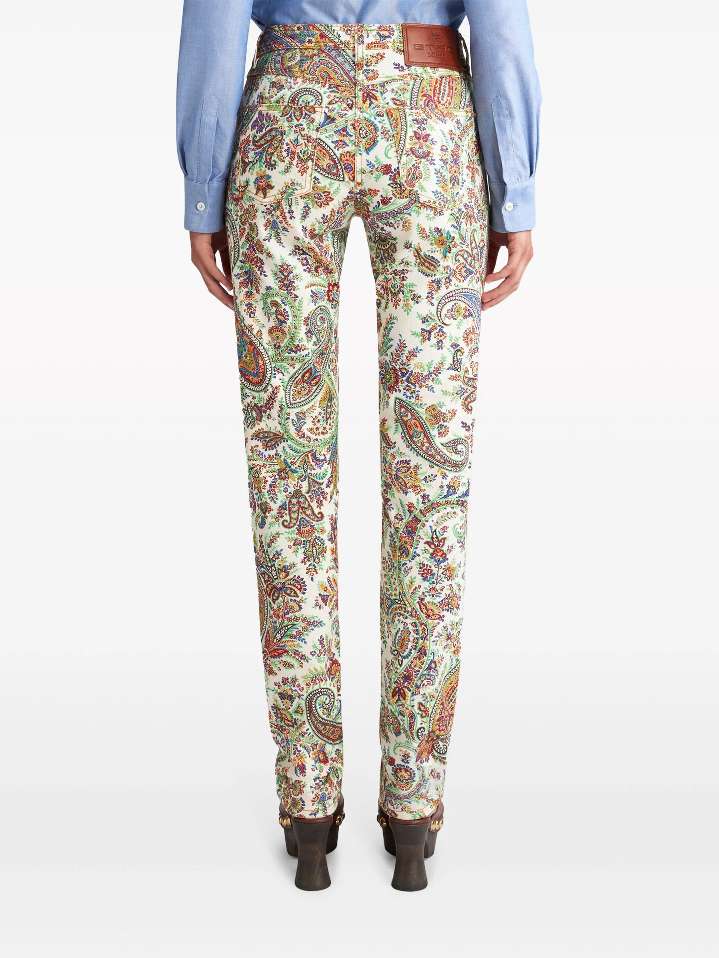 paisley-print high-rise skinny jeans