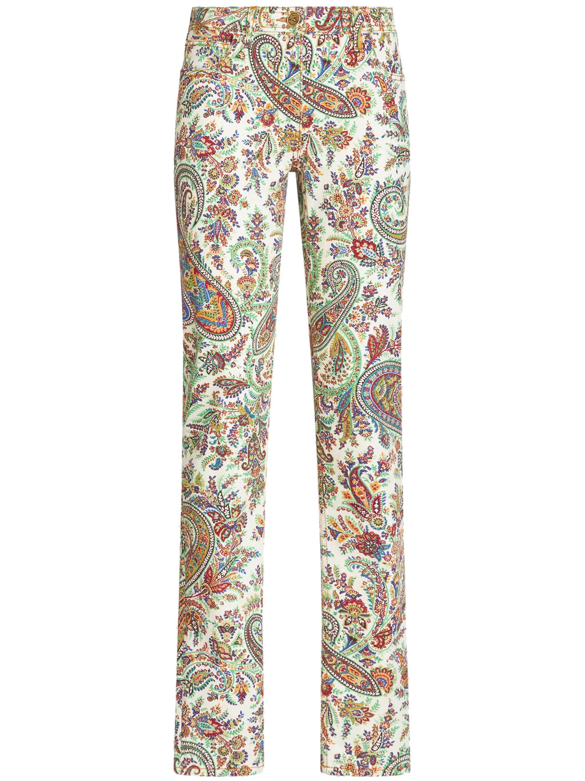 paisley-print high-rise skinny jeans