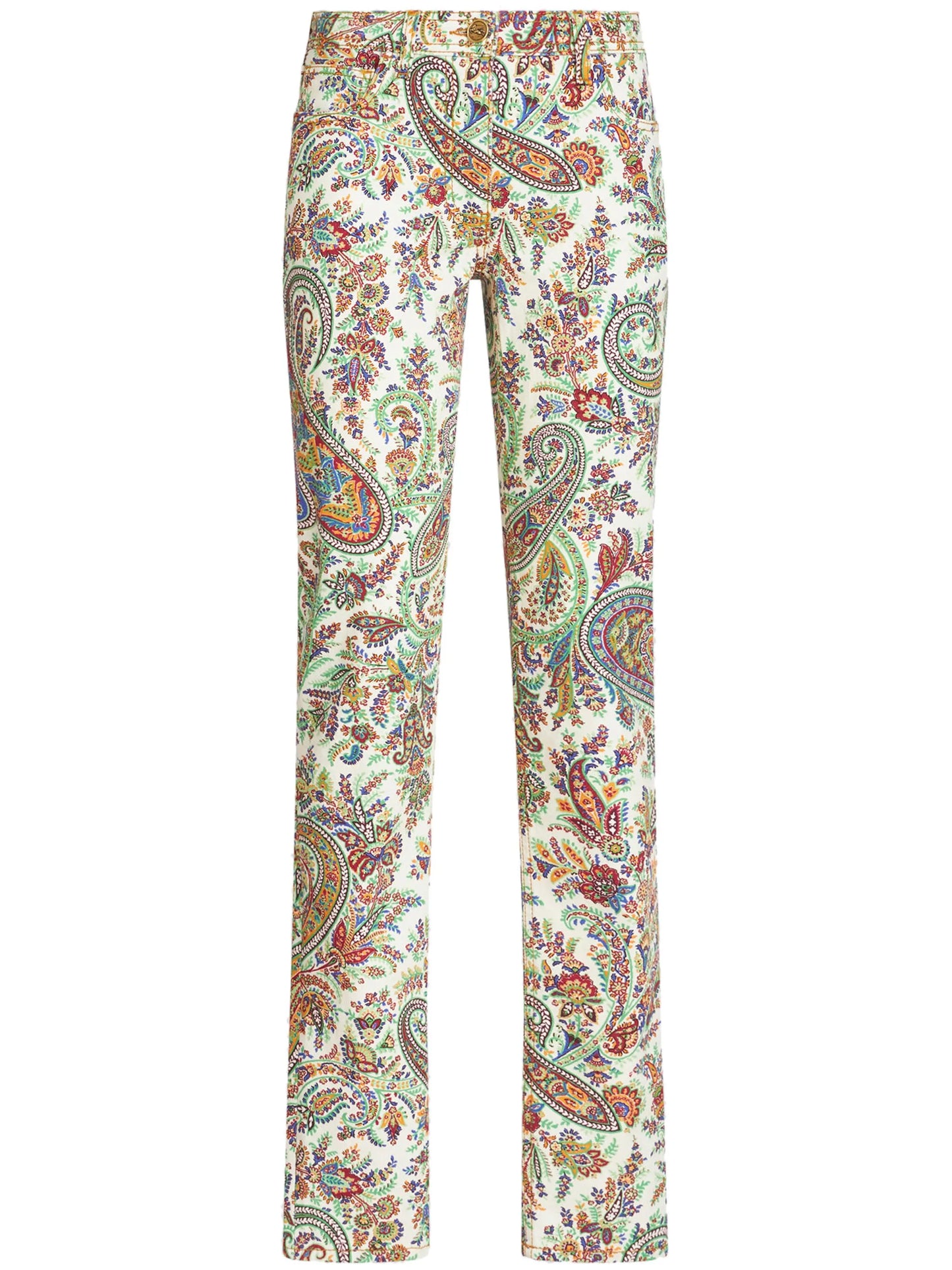 paisley-print high-rise skinny jeans