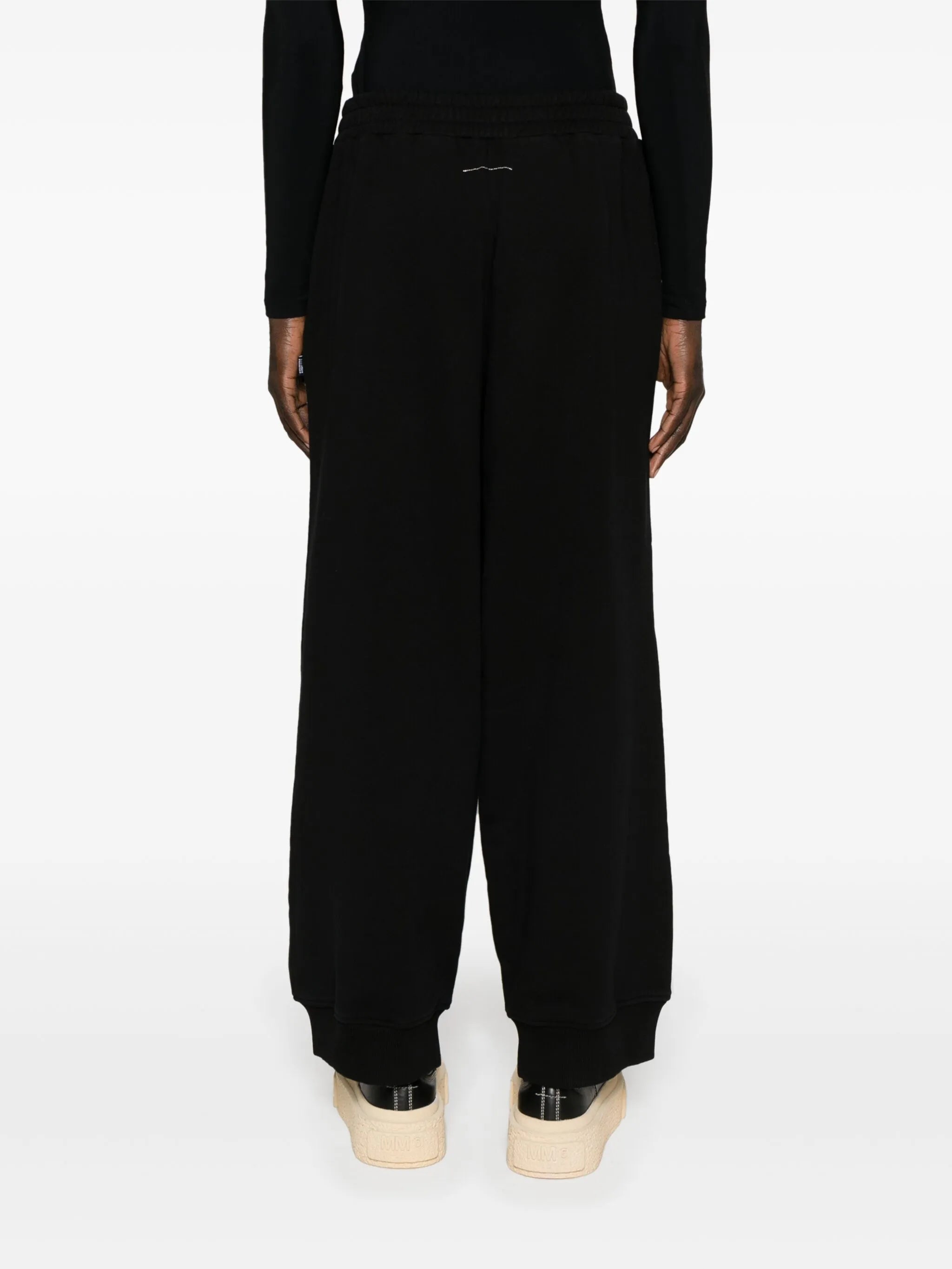 wide-leg cotton track pants