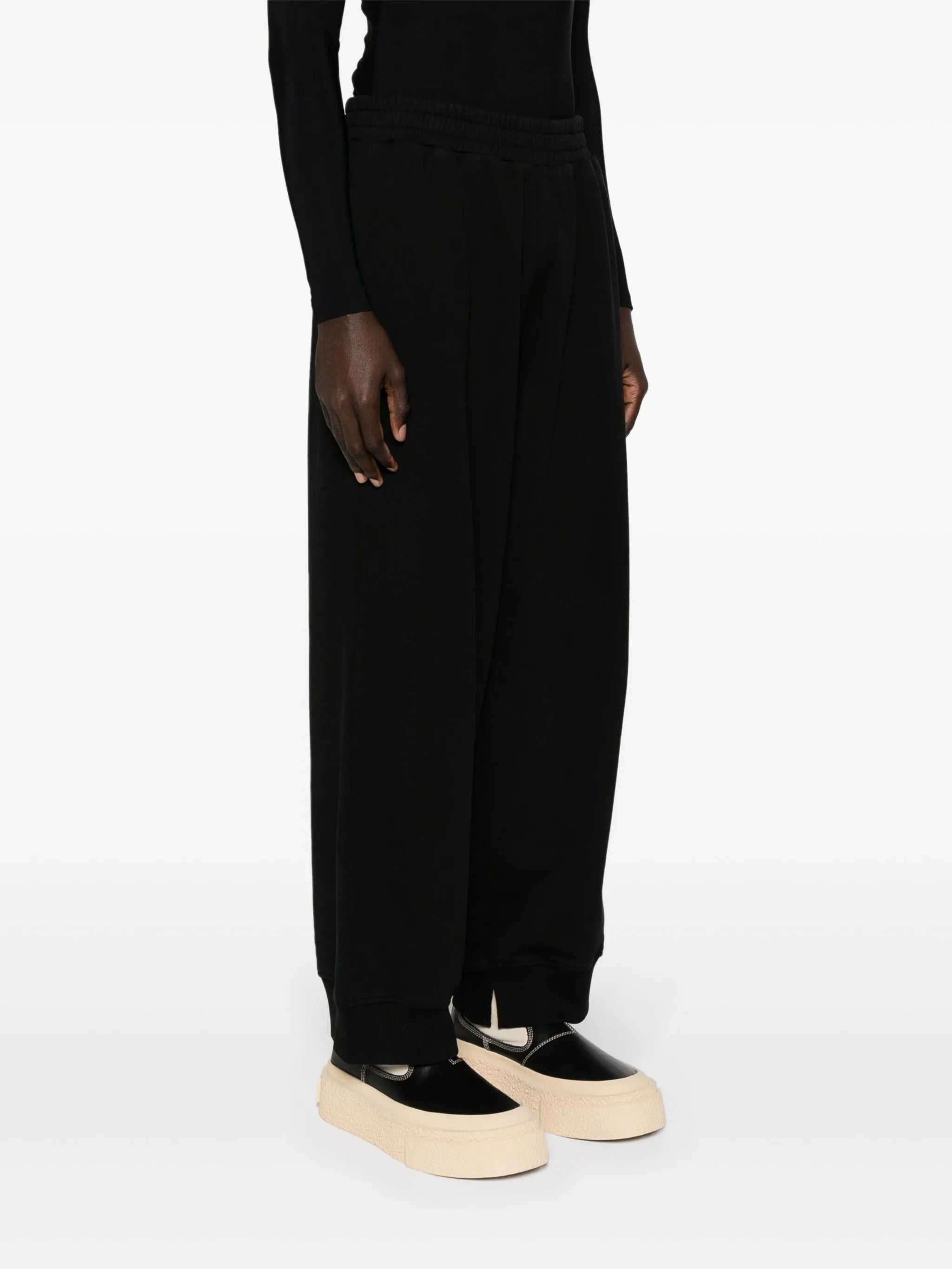 wide-leg cotton track pants