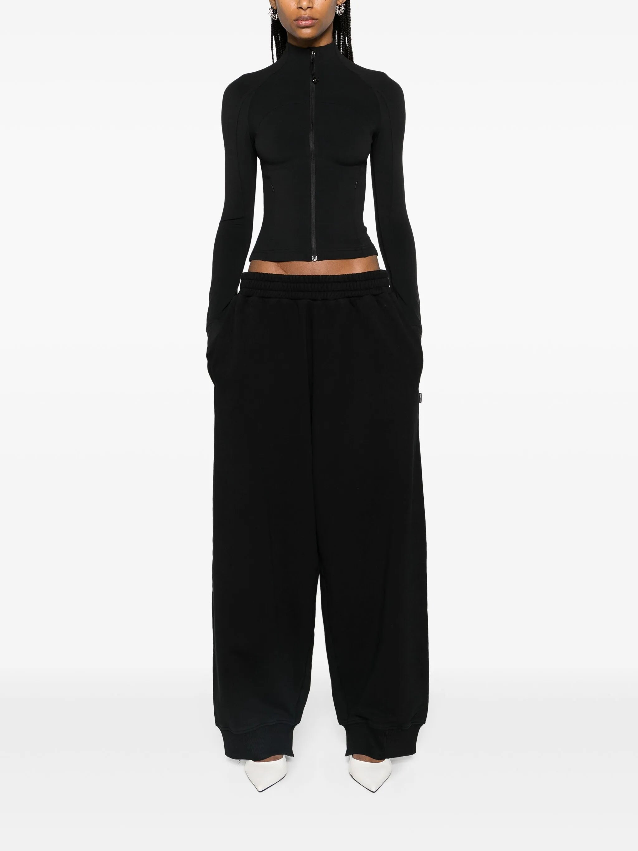 wide-leg cotton track pants