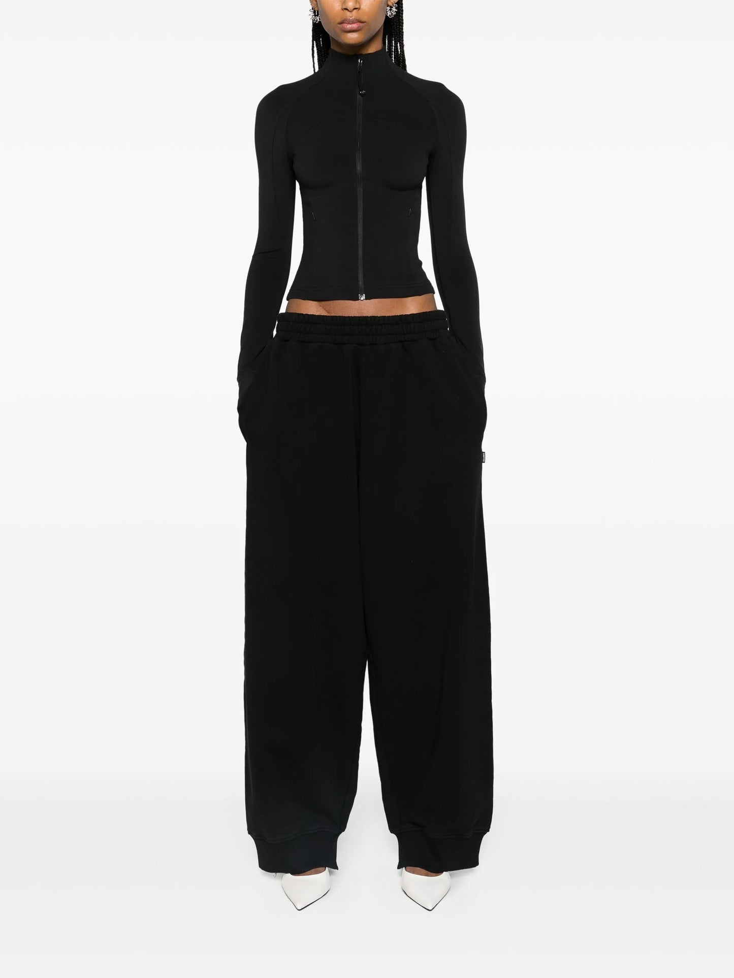 wide-leg cotton track pants