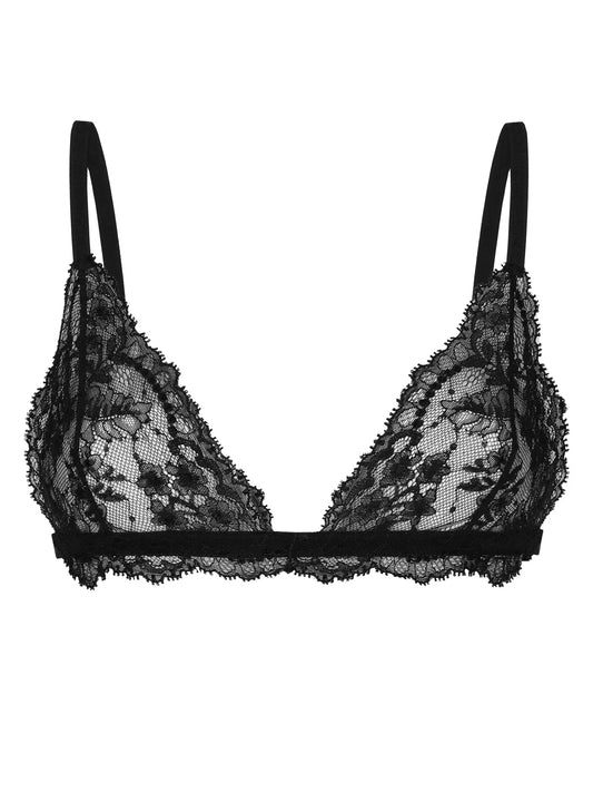 semi-sheer floral-lace bral