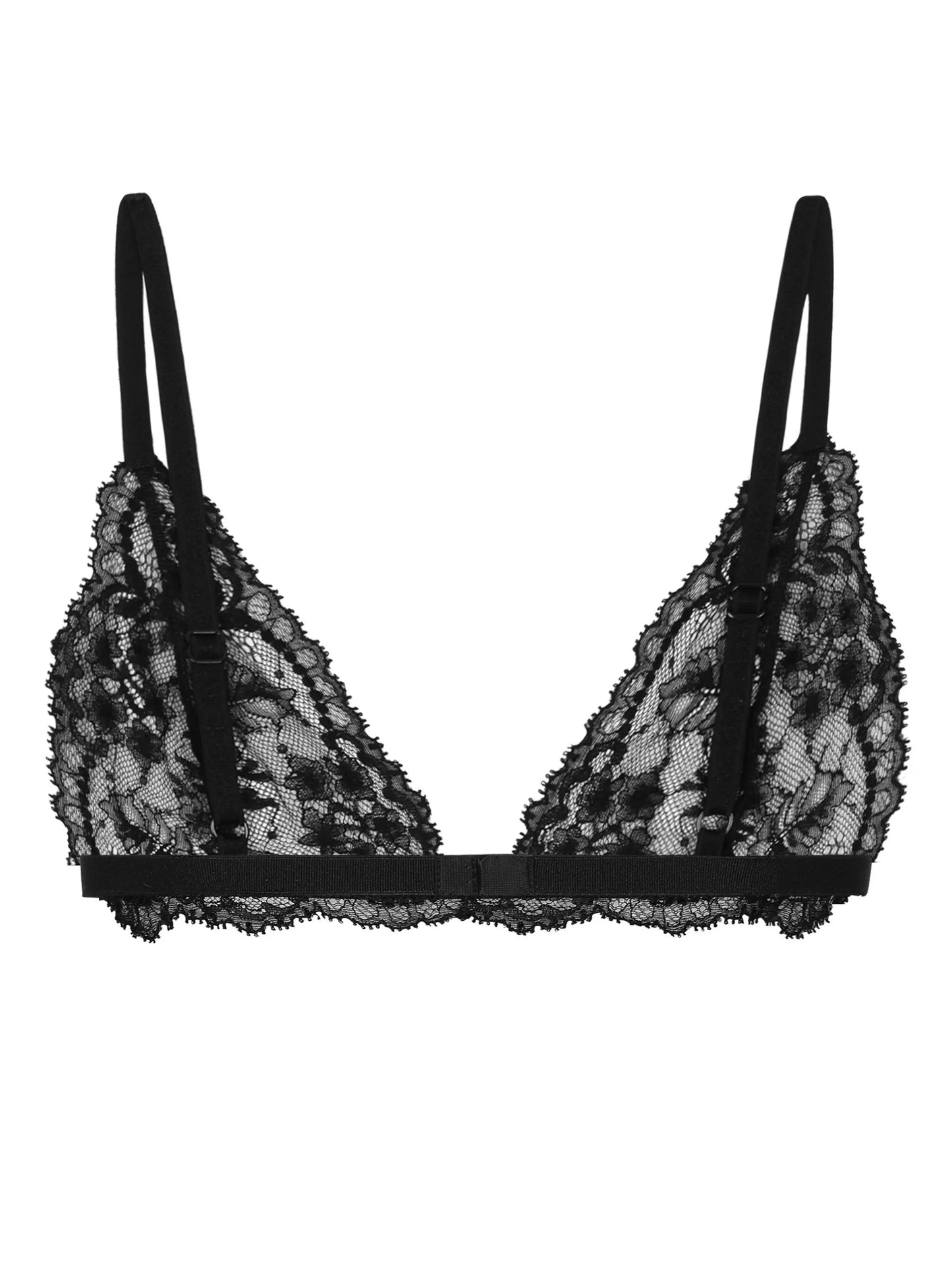 semi-sheer floral-lace bral