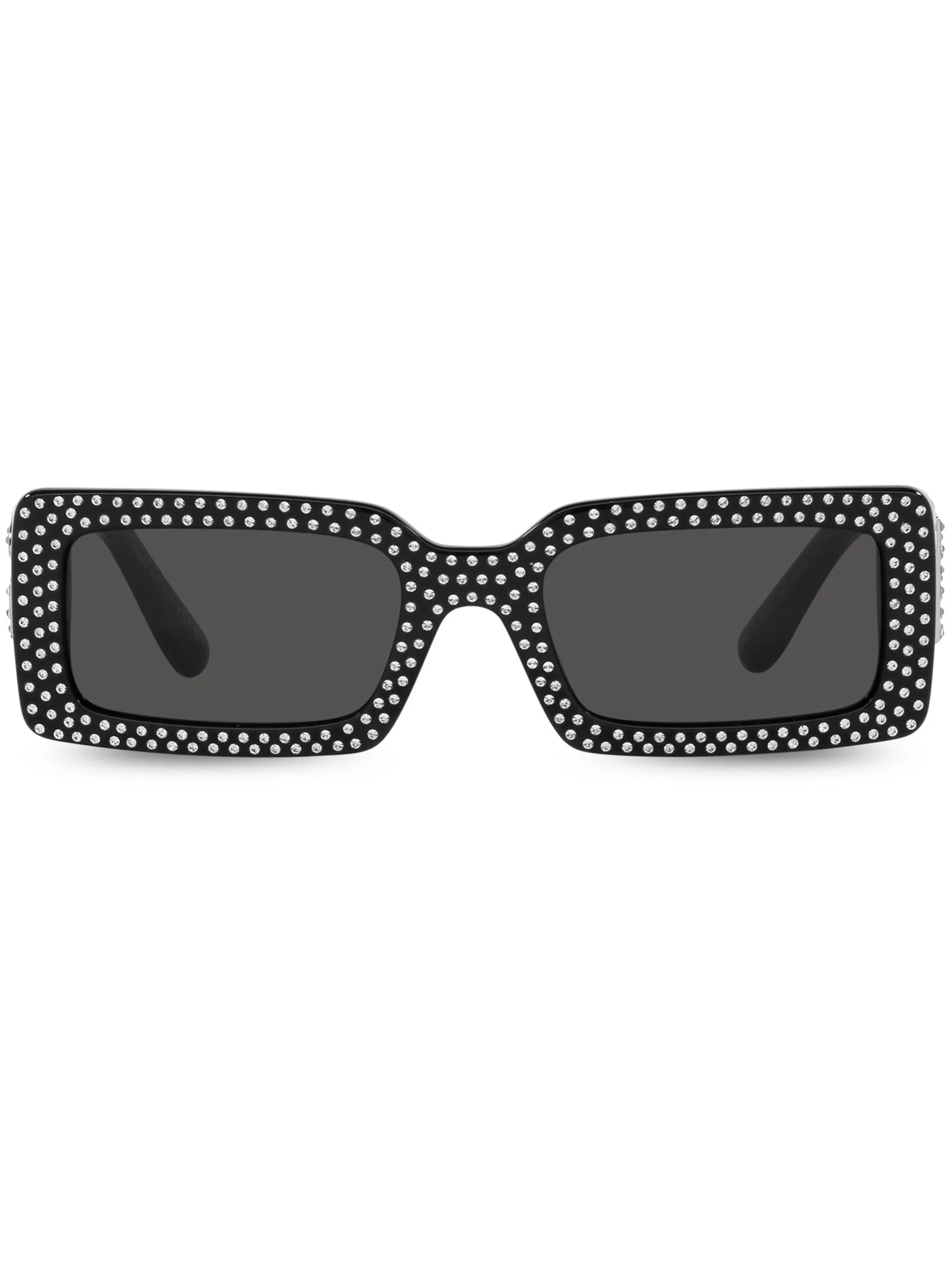 crystal-embellished rectangle-frame sunglasses