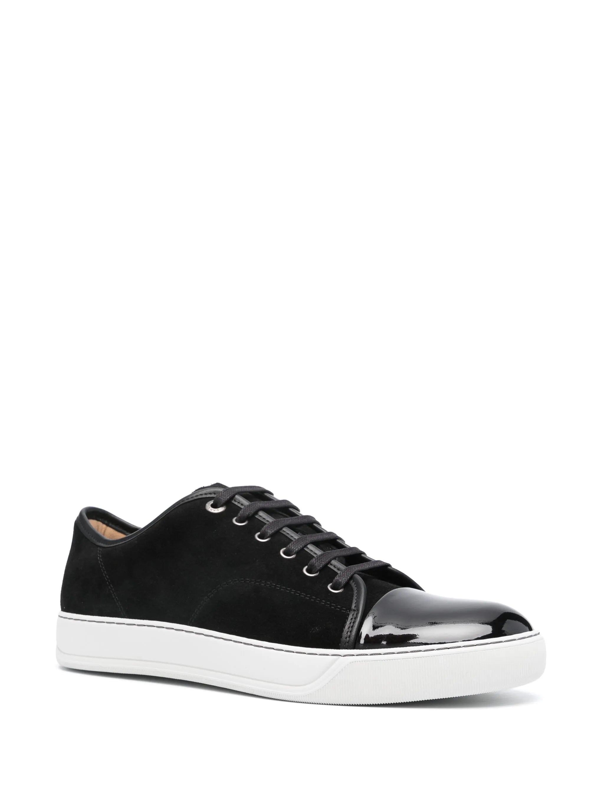cap-toe suede sneakers
