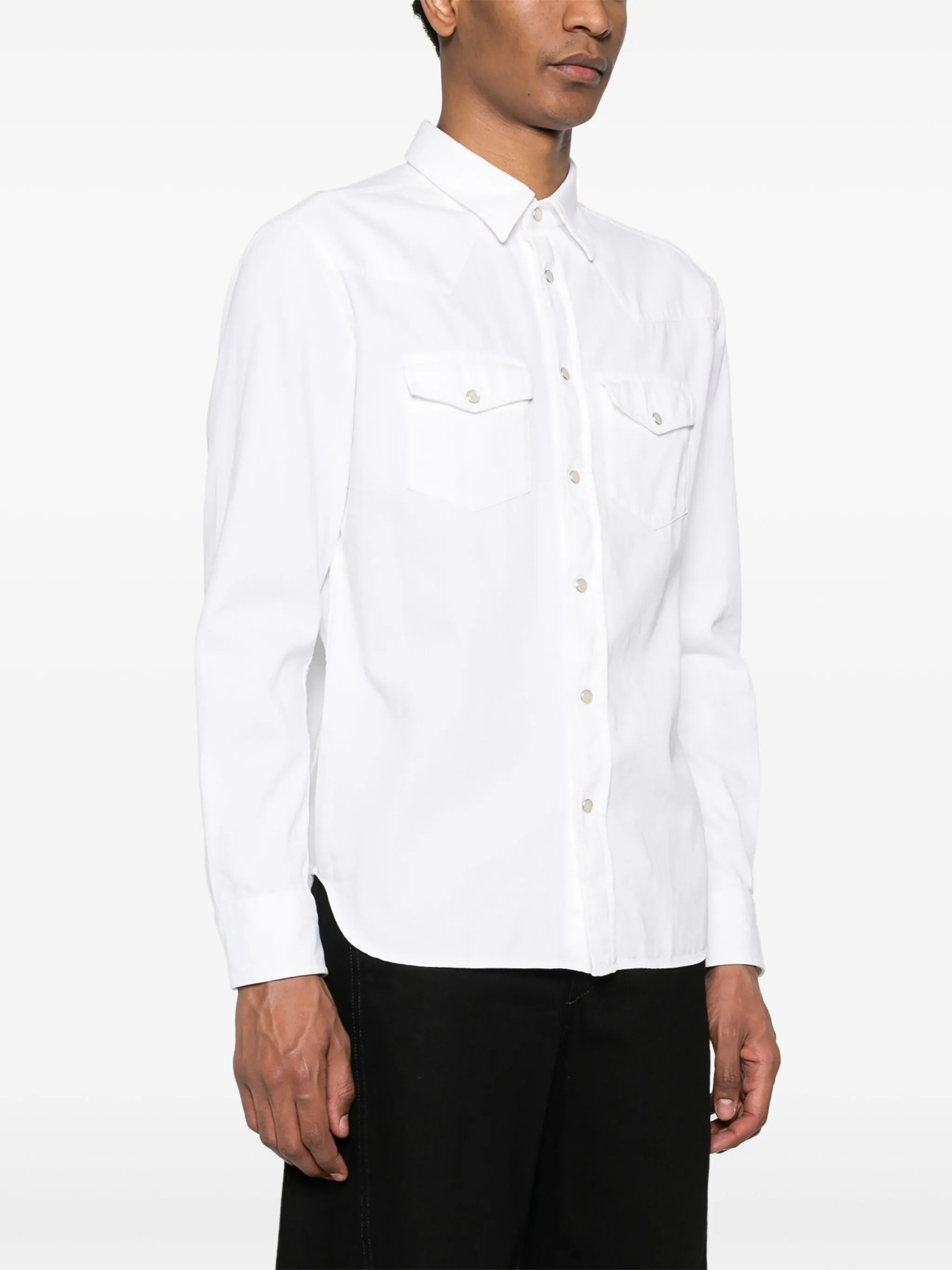 western-style panelled cotton shirt