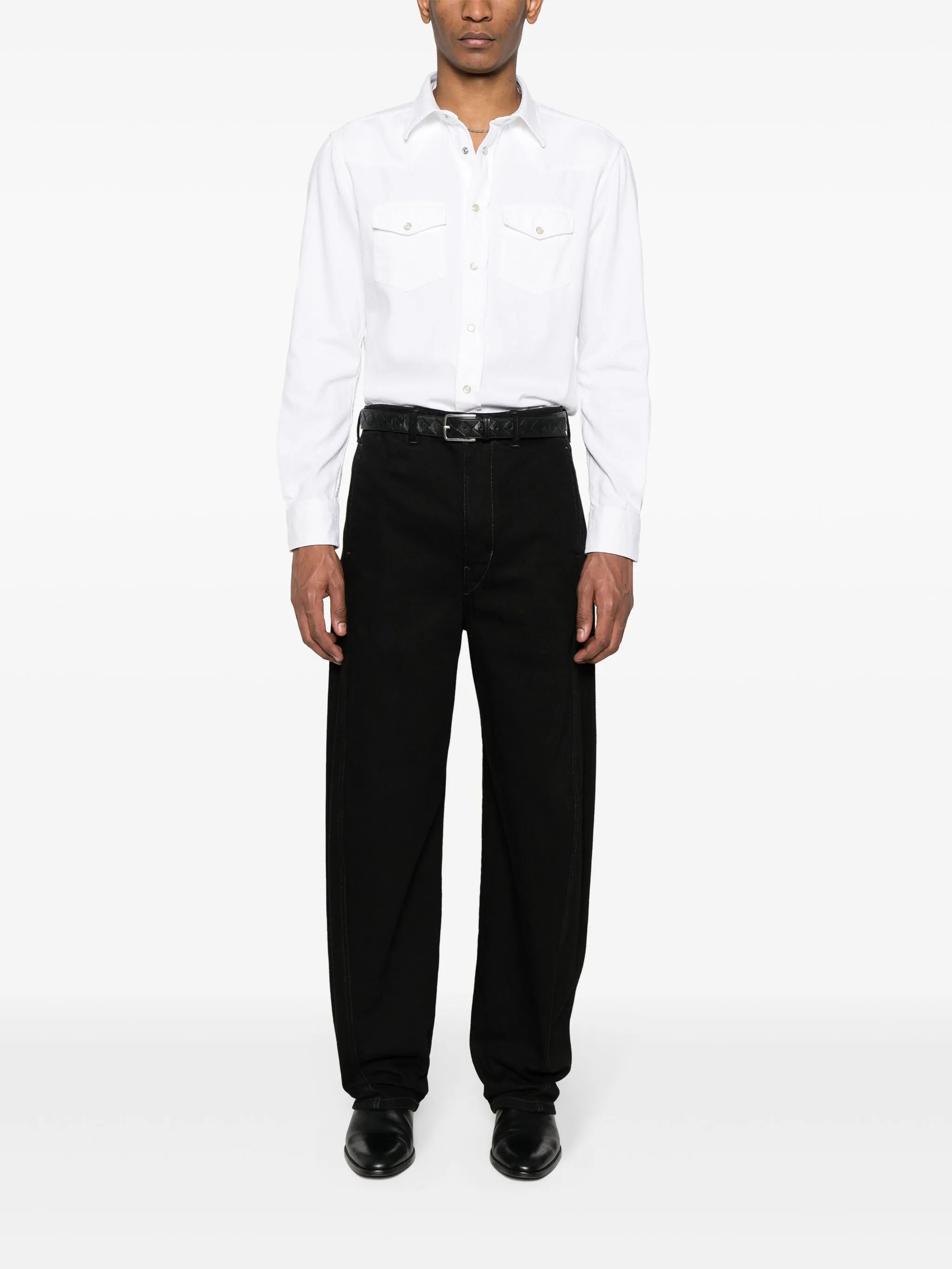 western-style panelled cotton shirt