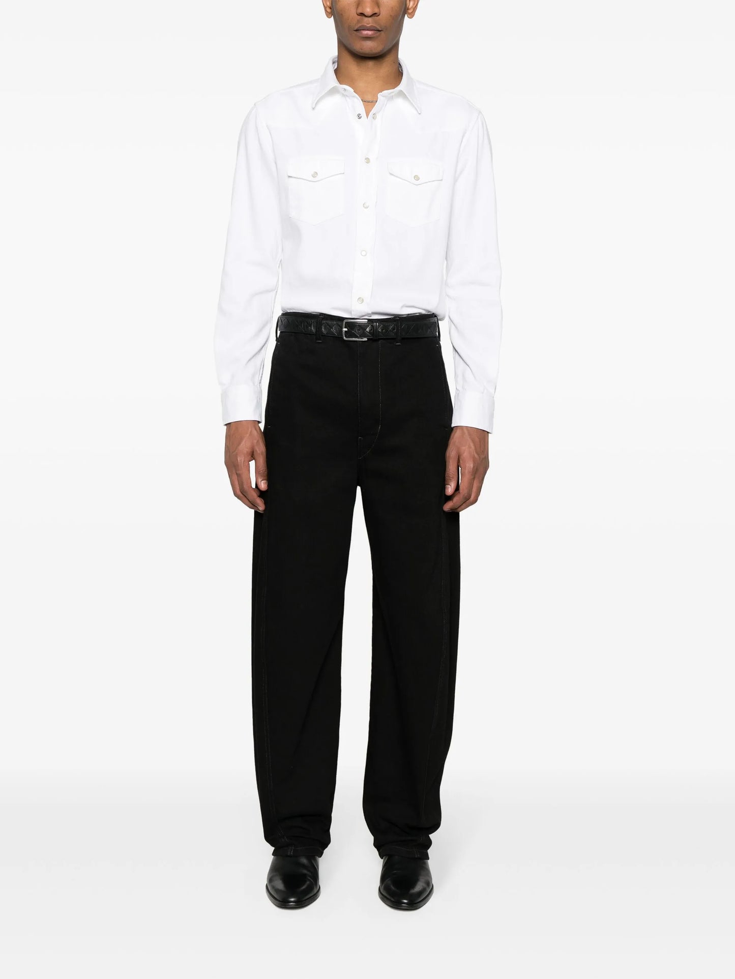 western-style panelled cotton shirt