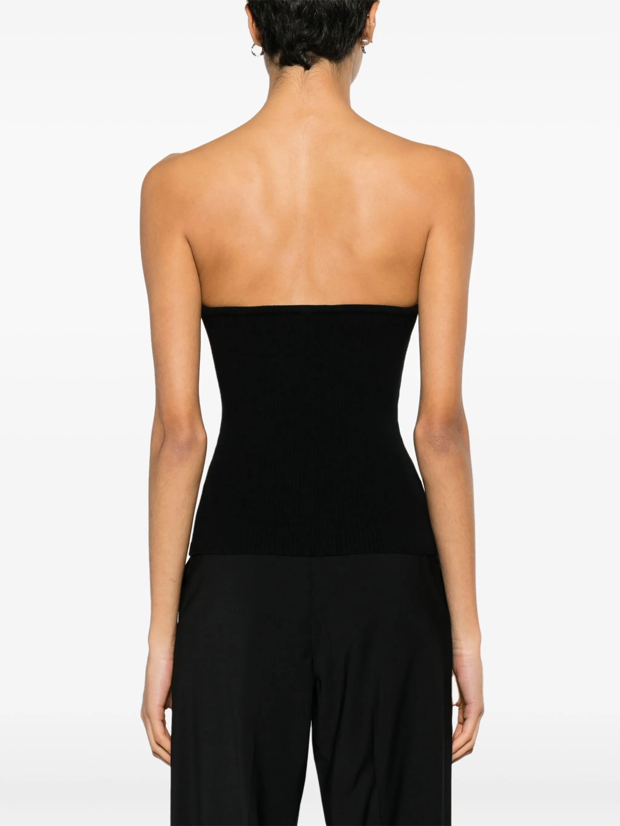 ribbed-knit bustier top