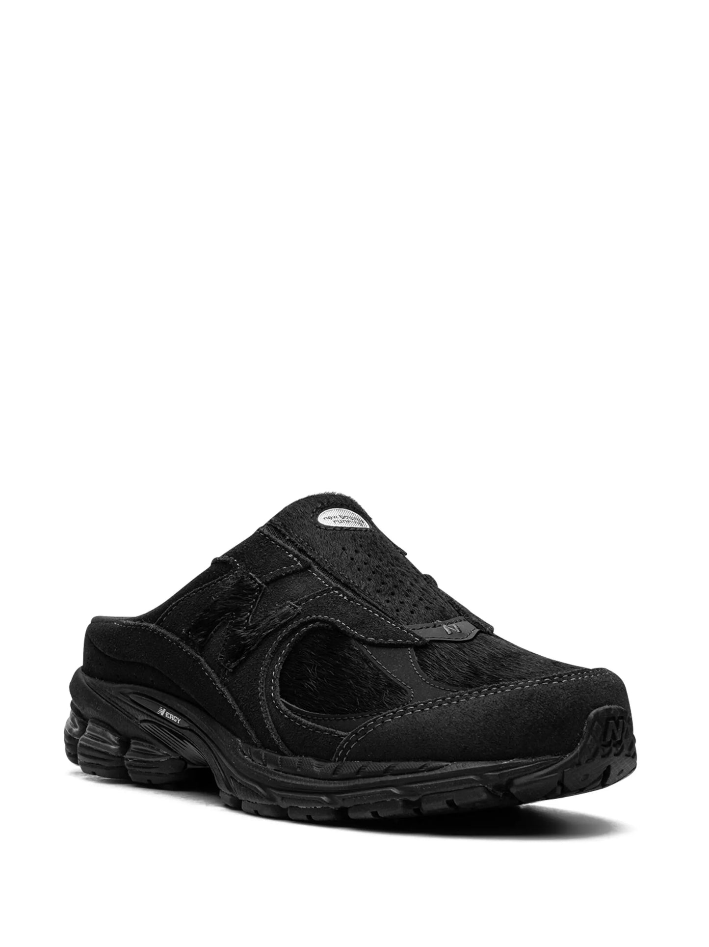 2002R "Triple Black Pony Hair" sneaker mules