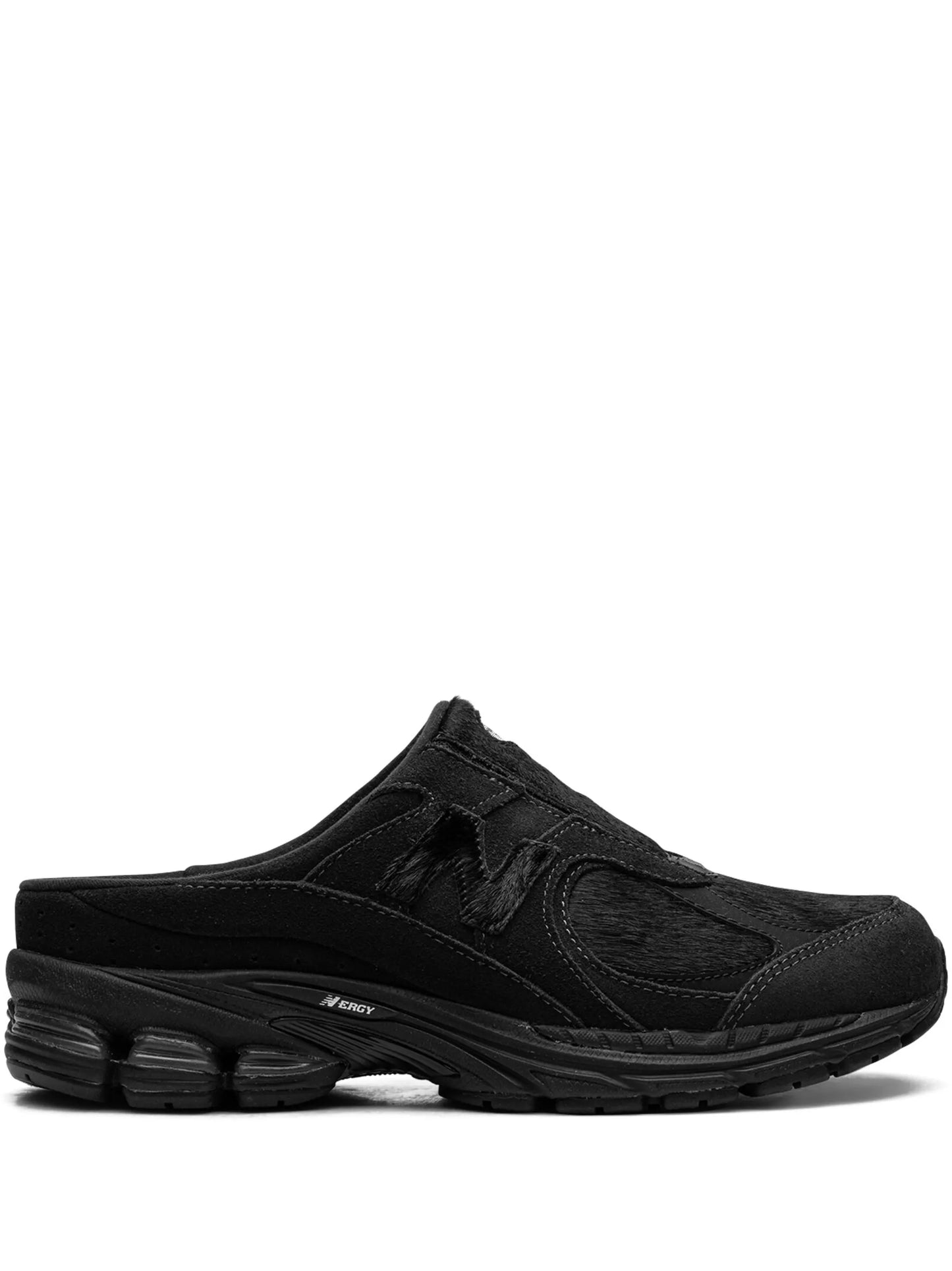 2002R "Triple Black Pony Hair" sneaker mules