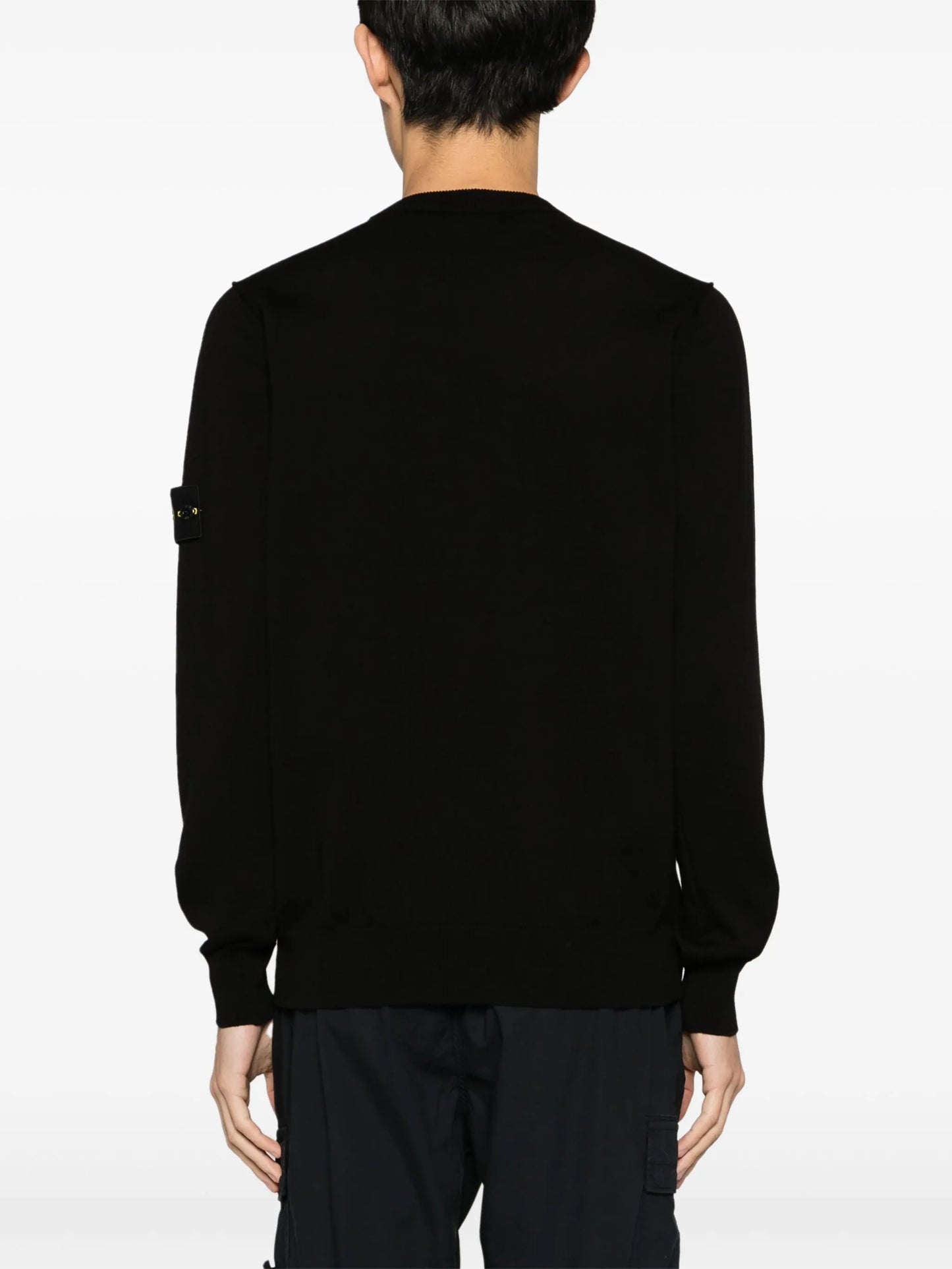 badge crew-neck sweater