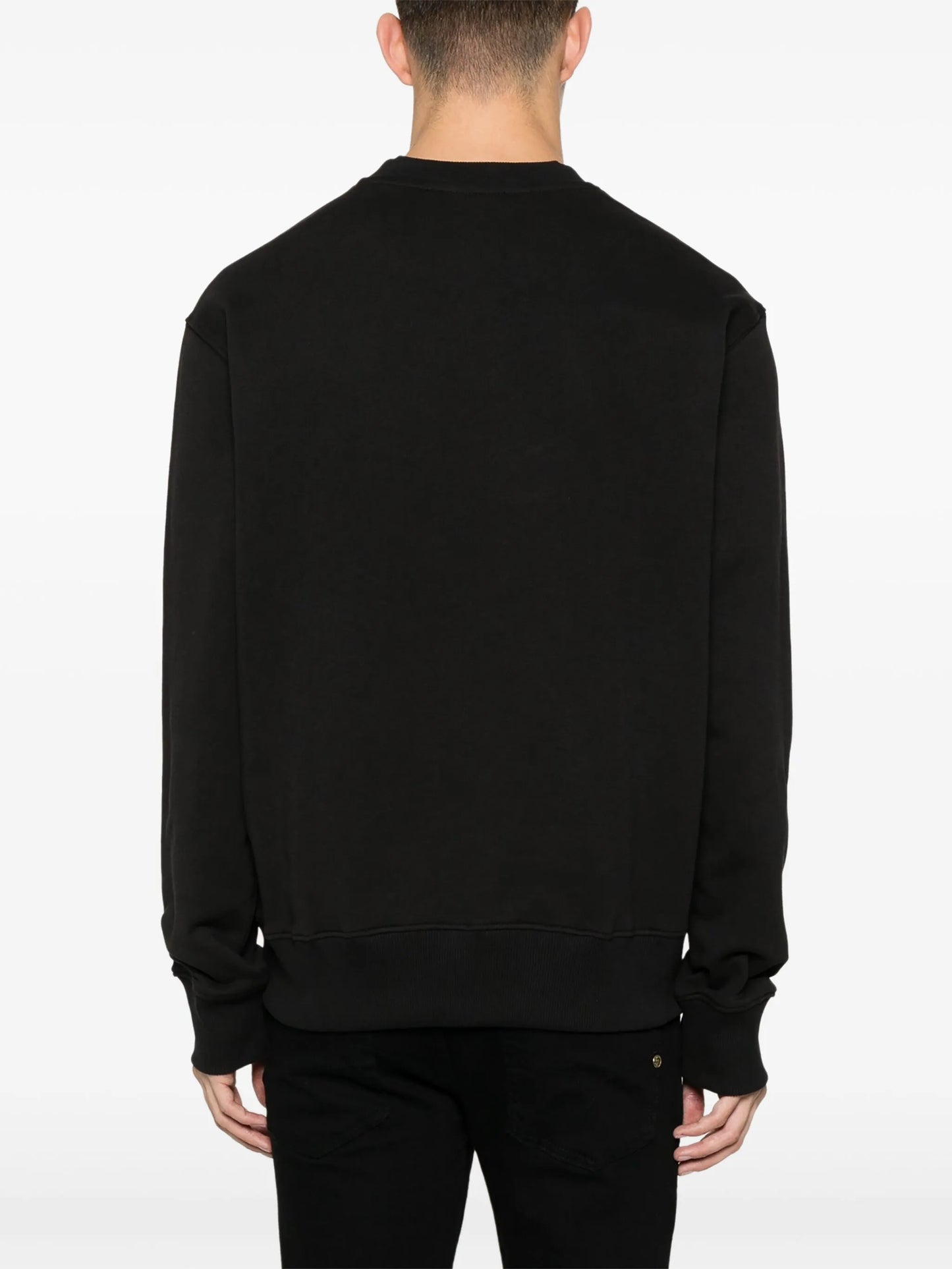 metallic logo-print cotton sweatshirt