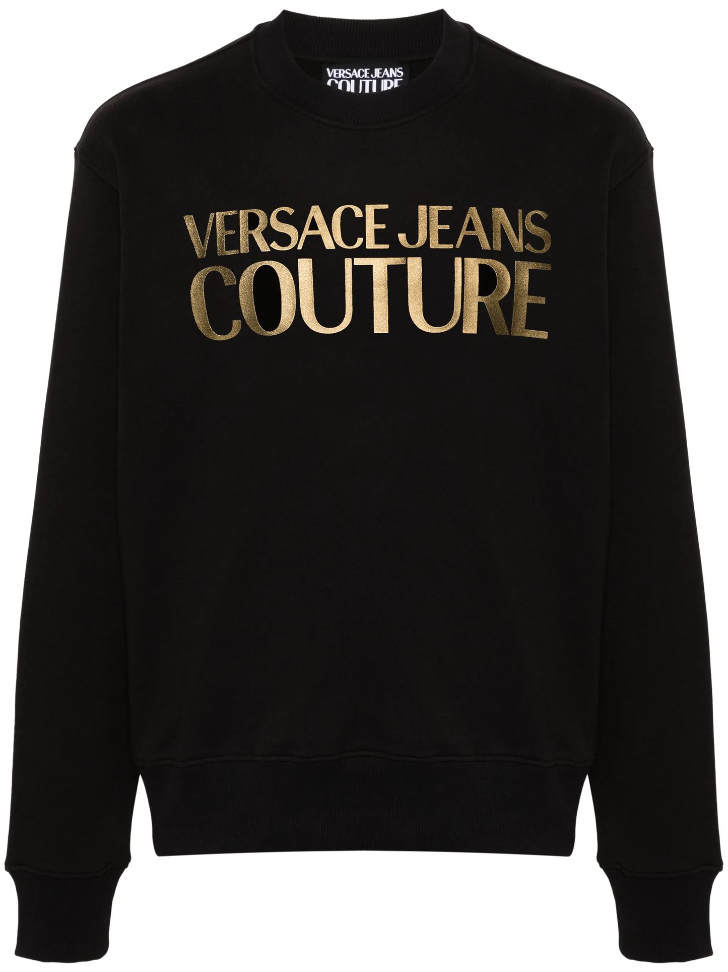 metallic logo-print cotton sweatshirt
