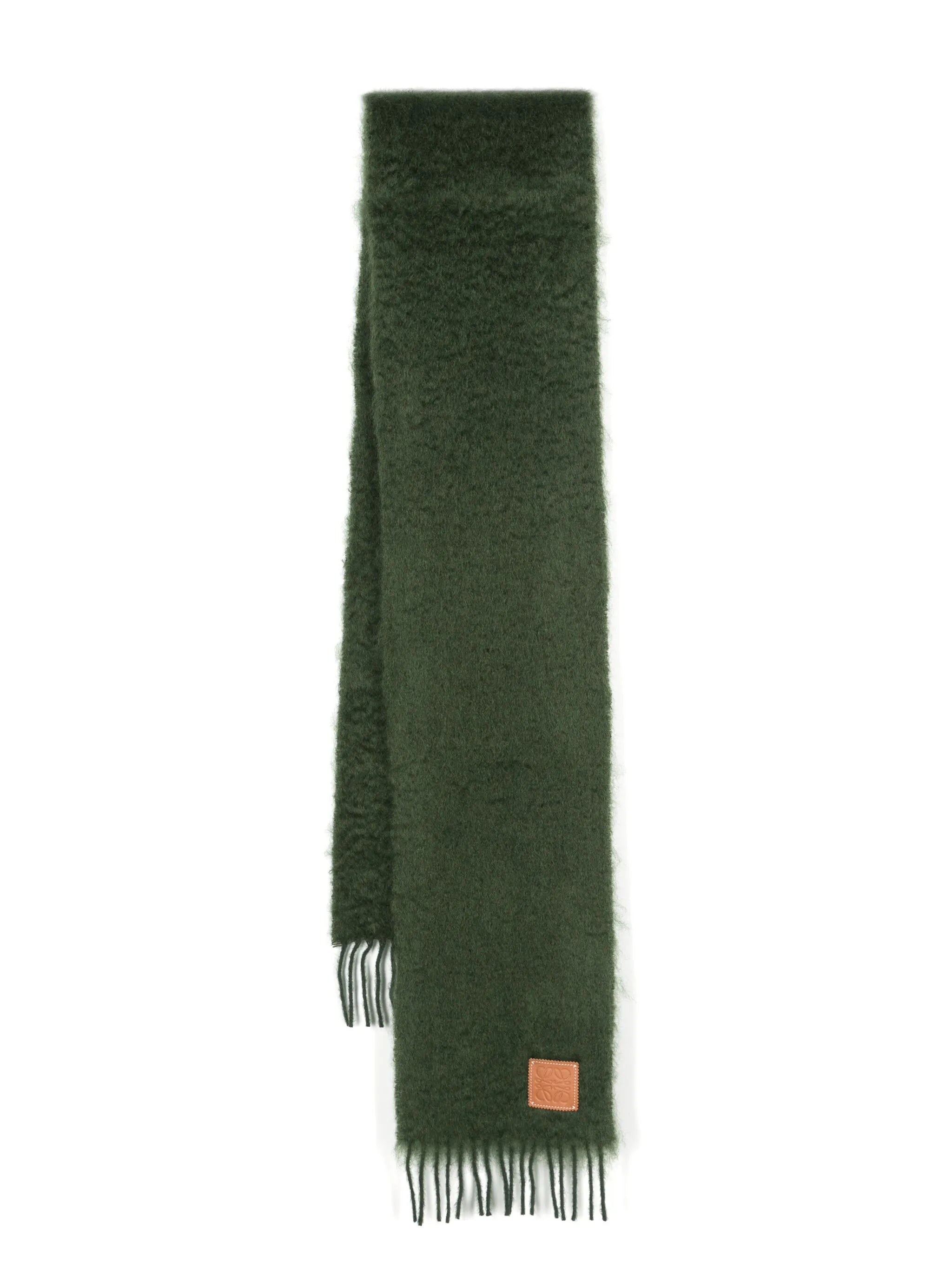 debossed-anagram mohair-blend scarf
