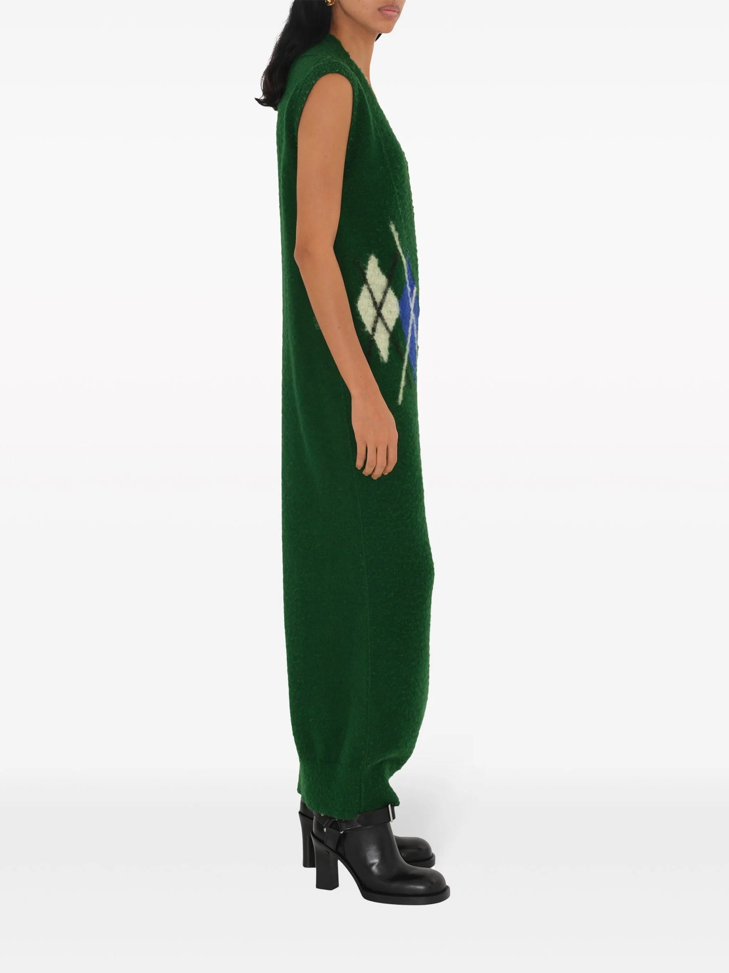 argyle-intarsia wool maxi dress