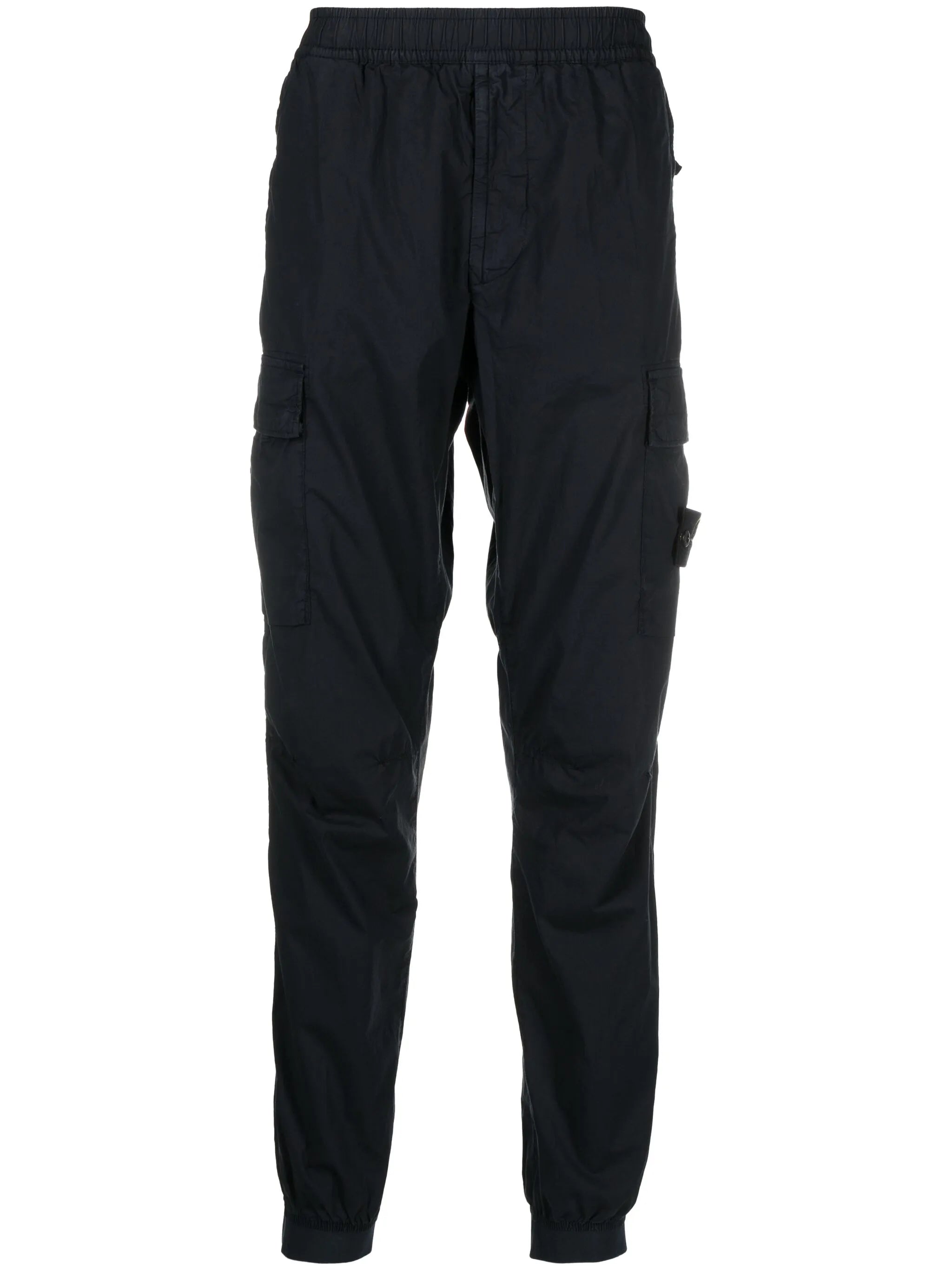 Compass-appliqué tapered cargo trousers
