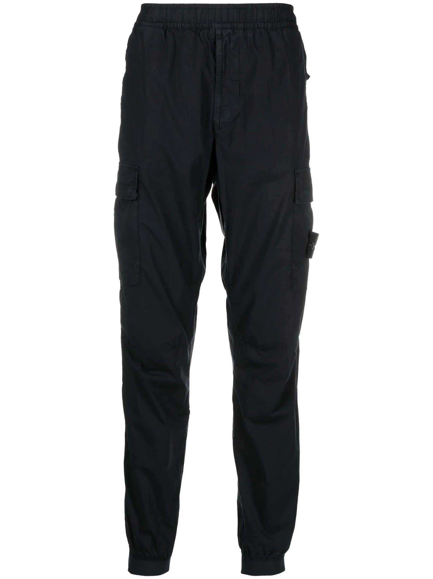 Compass-appliqué tapered cargo trousers