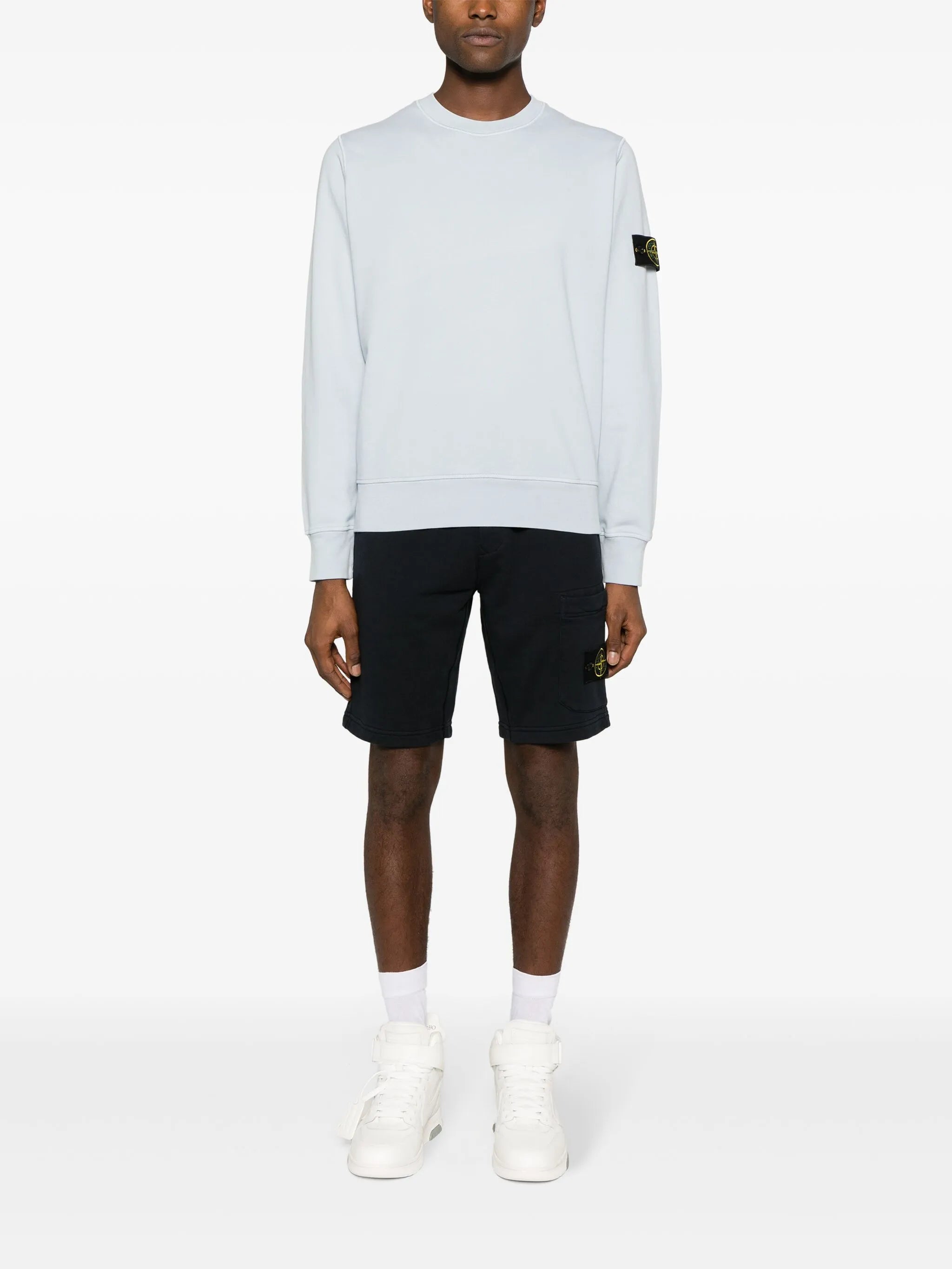 Compass-appliqué cotton sweatshirt