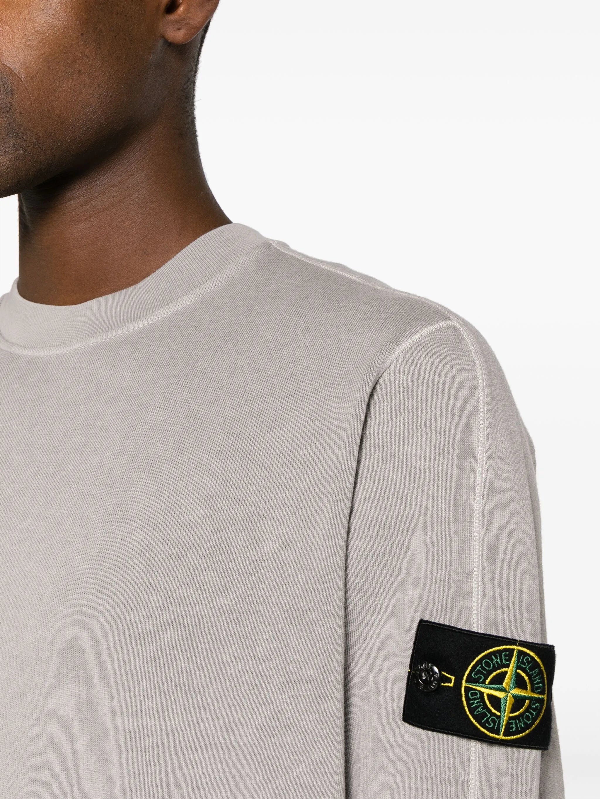 Compass-appliqué cotton sweatshirt