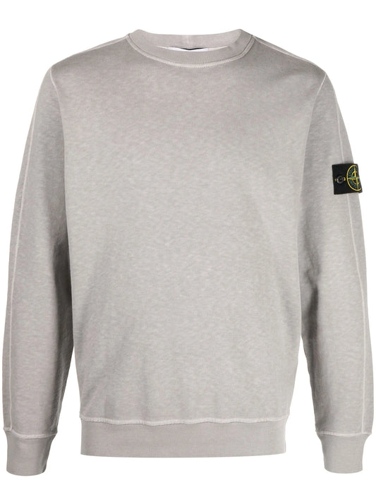 Compass-appliqué cotton sweatshirt