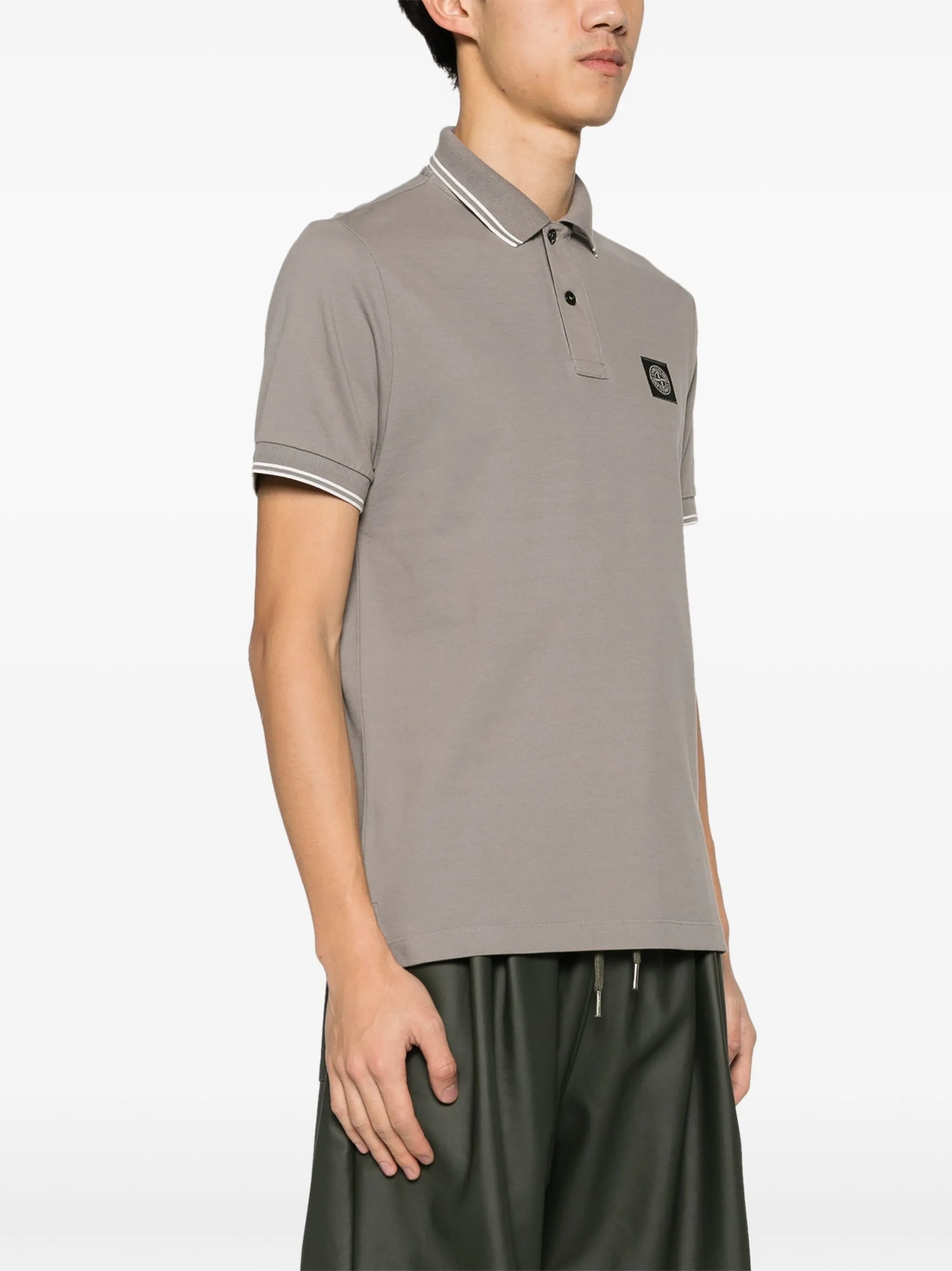 logo-patch piqué polo shirt