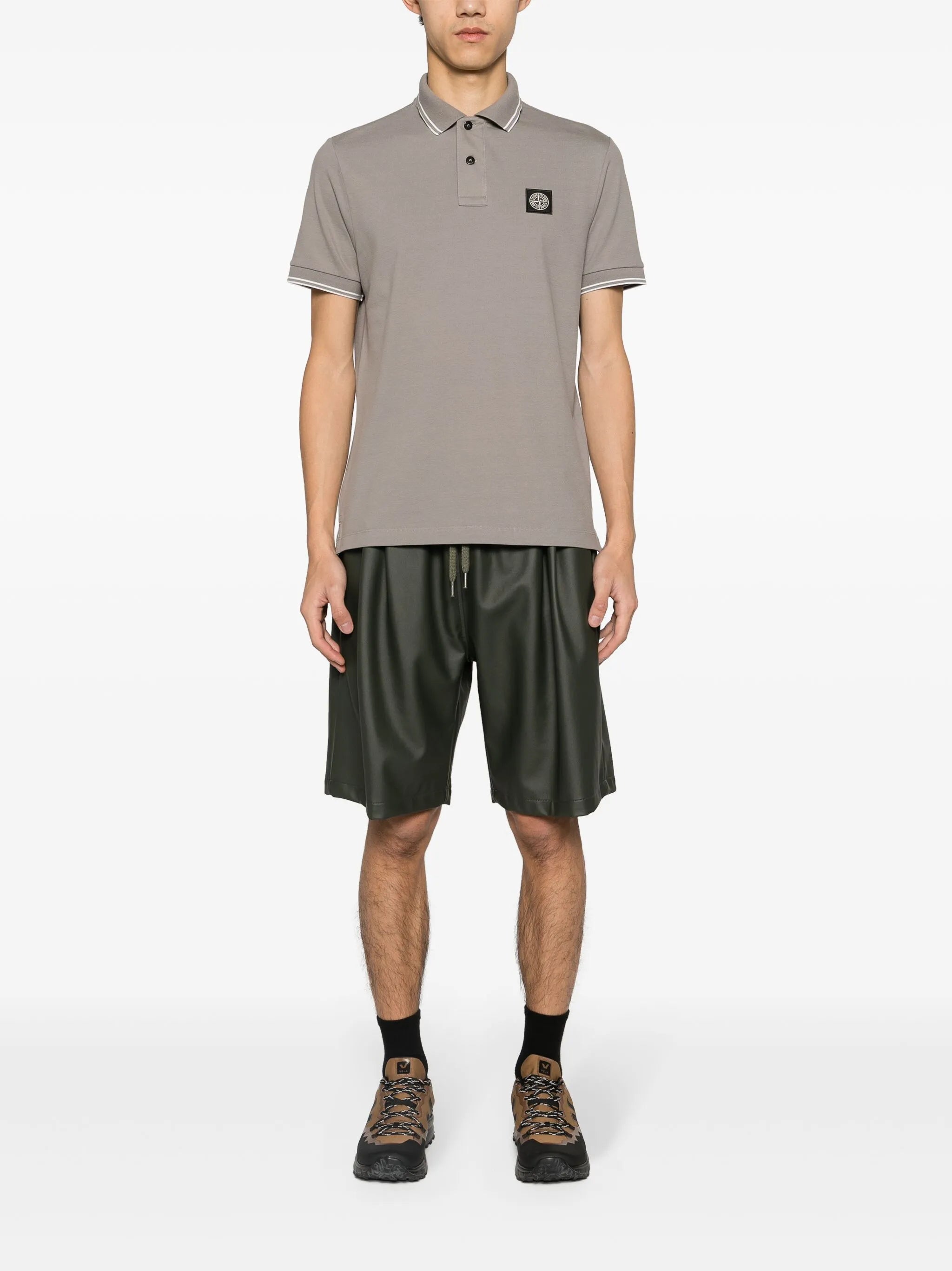 logo-patch piqué polo shirt