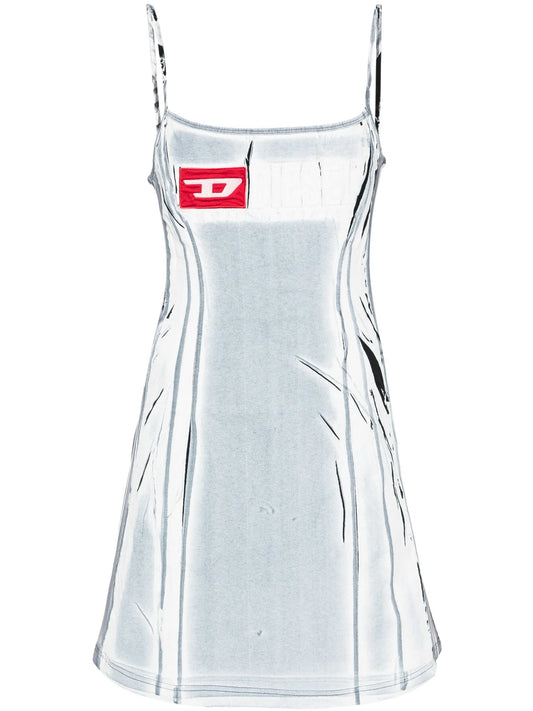 creased-paint cotton mini dress
