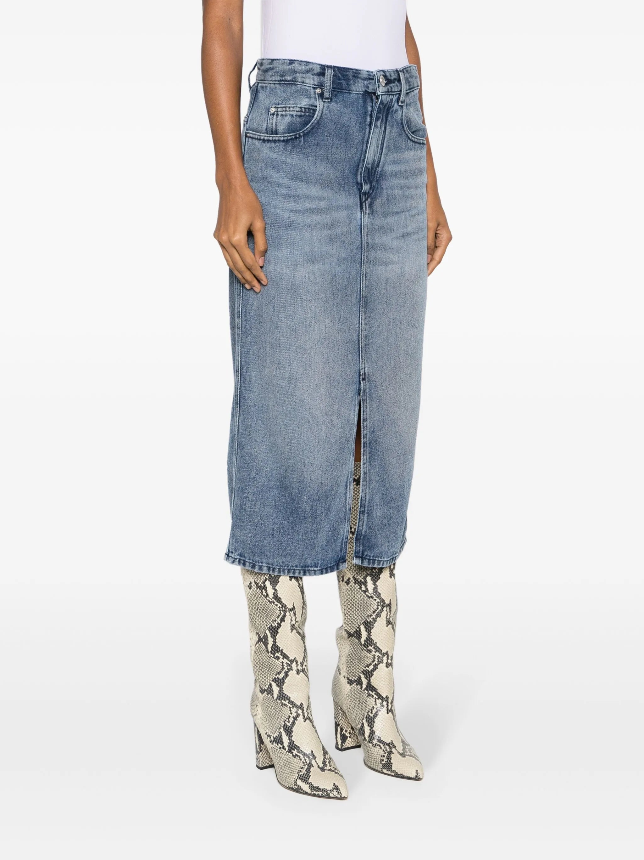 Tilauria stonewashed denim skirt