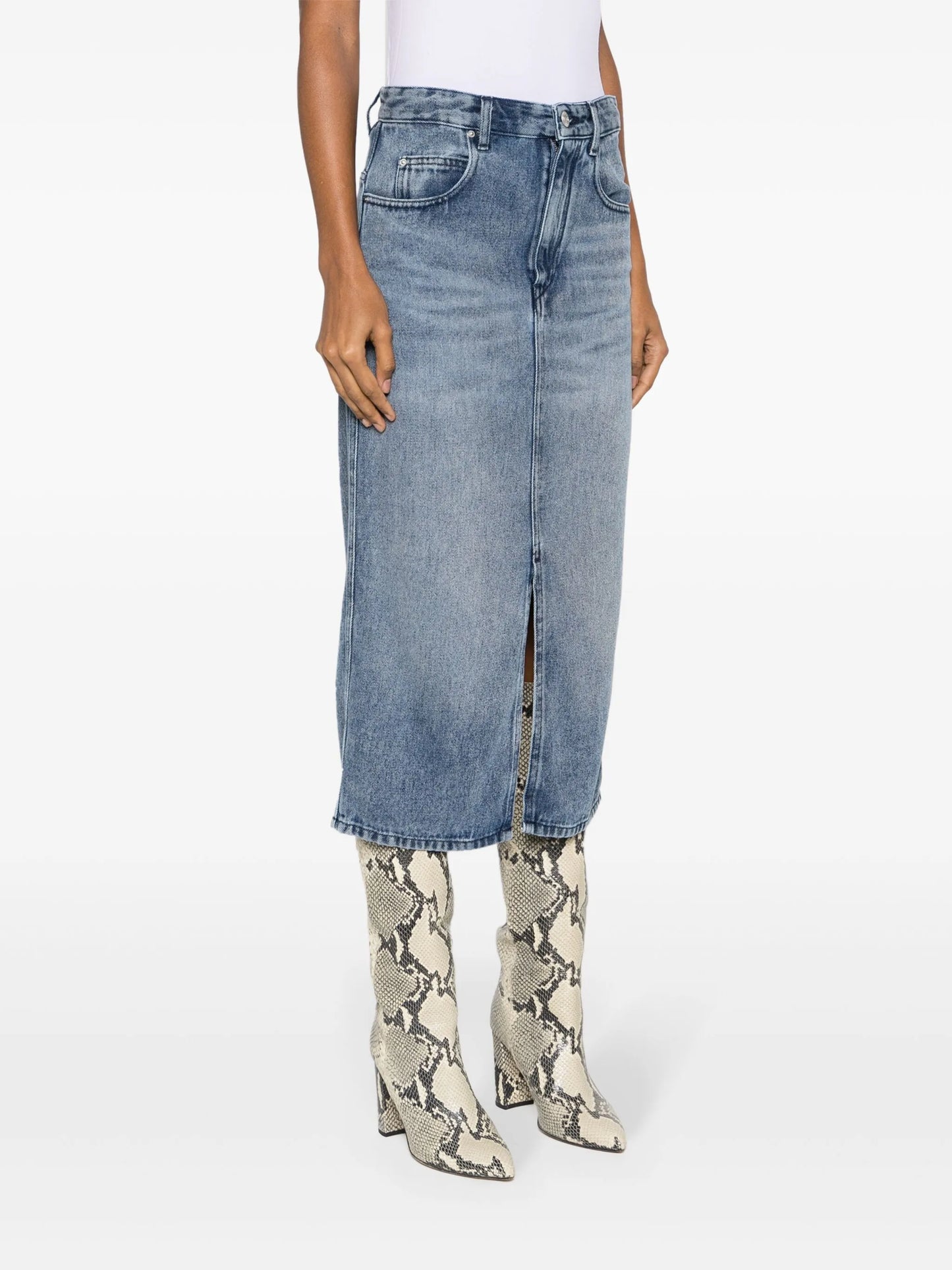 Tilauria stonewashed denim skirt